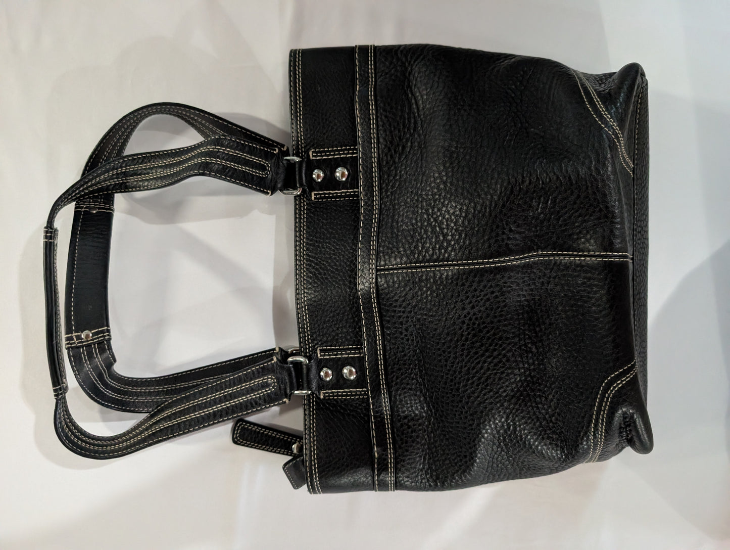 Coach Black Leather Shoulder Tote Bag