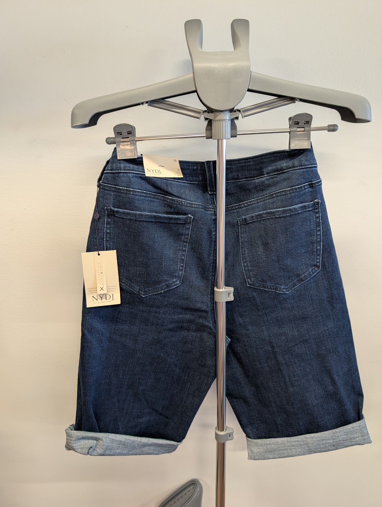 NYDJ Dark Blue Denim Bermuda Shorts, Size 10