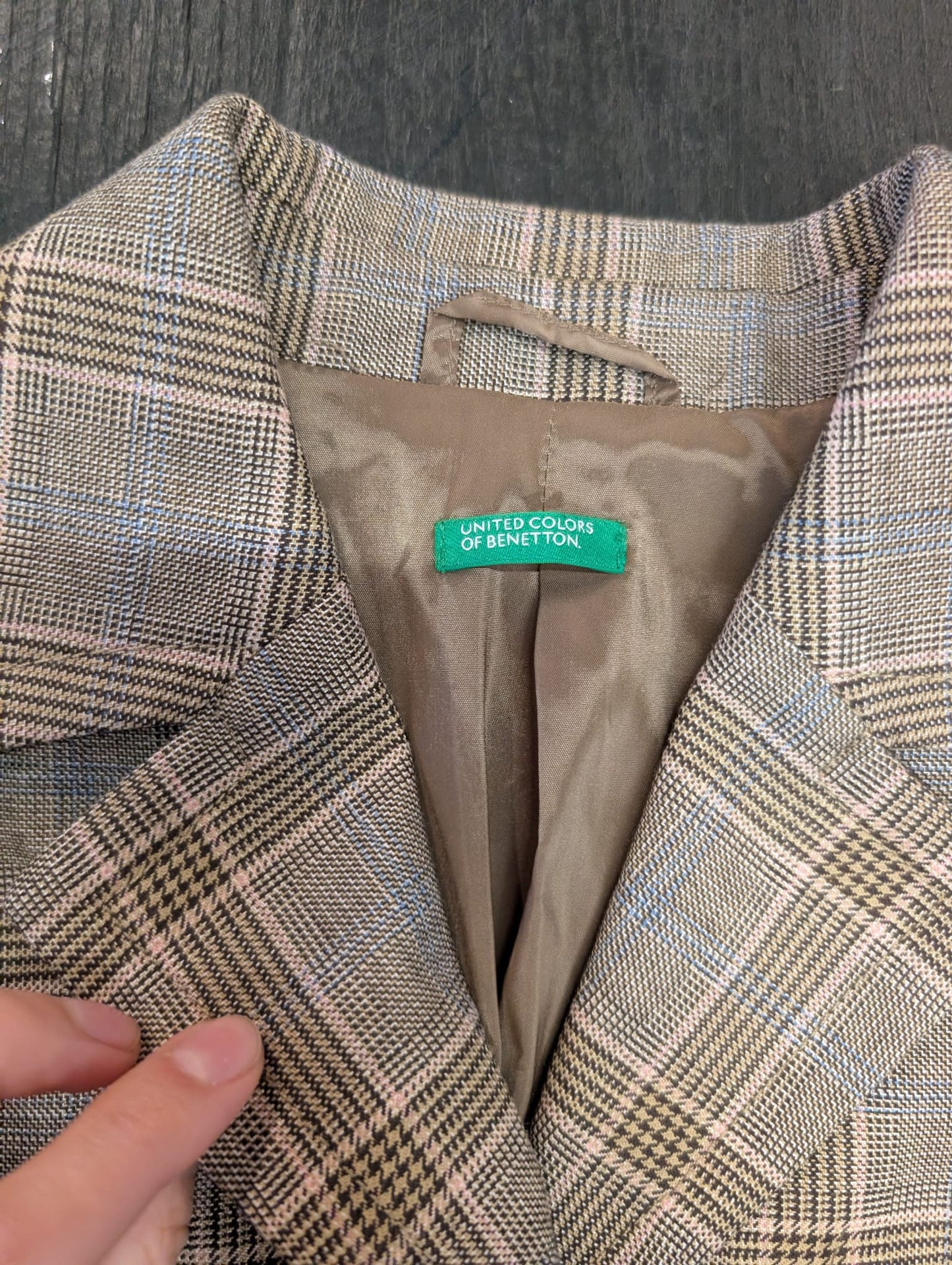 United Colors of Benetton Plaid Belted Blazer – Size 38, Like New