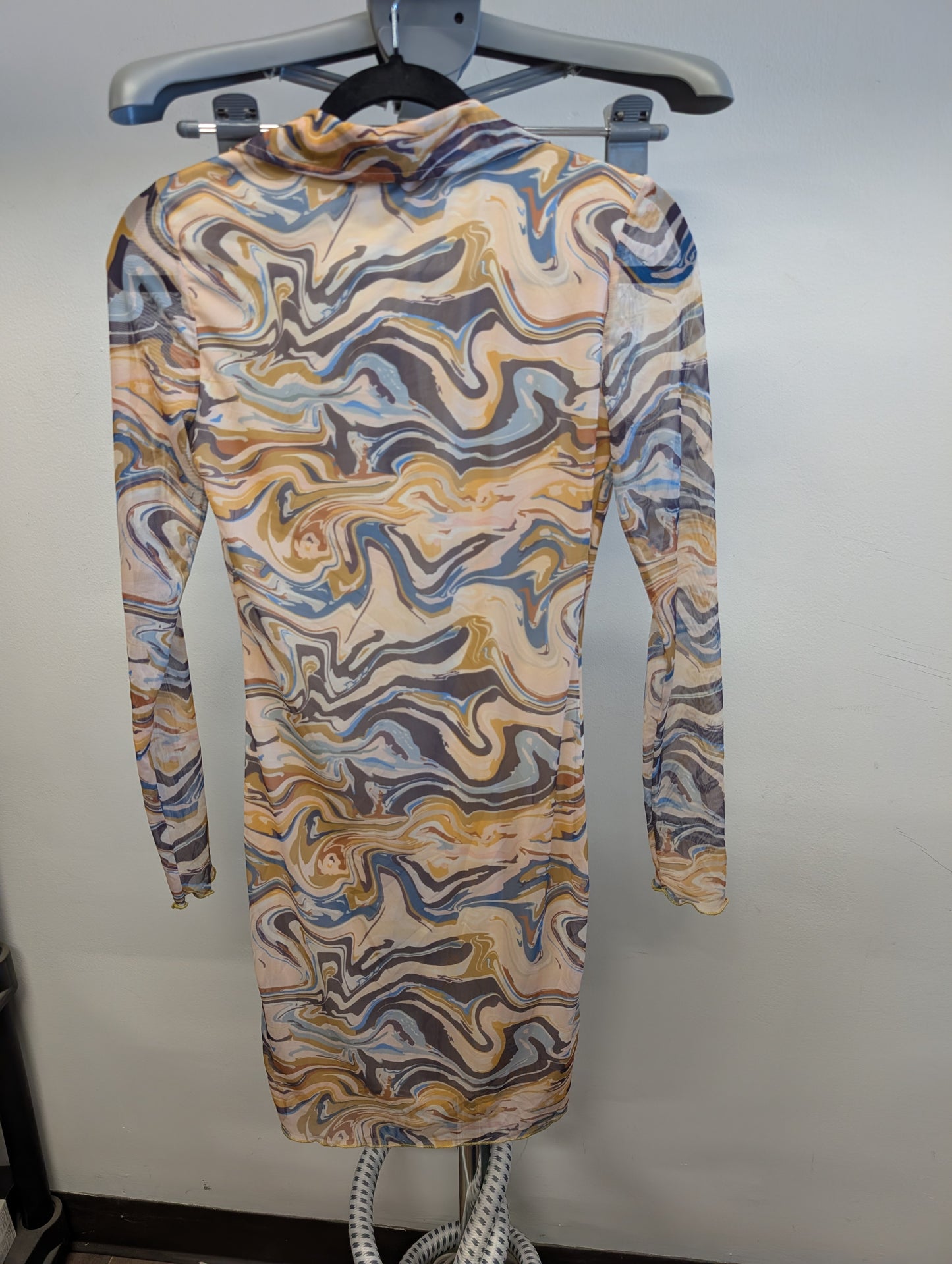 Neon & Nylon Marble Print Sheer Shirt Dress - Like New, Never Used