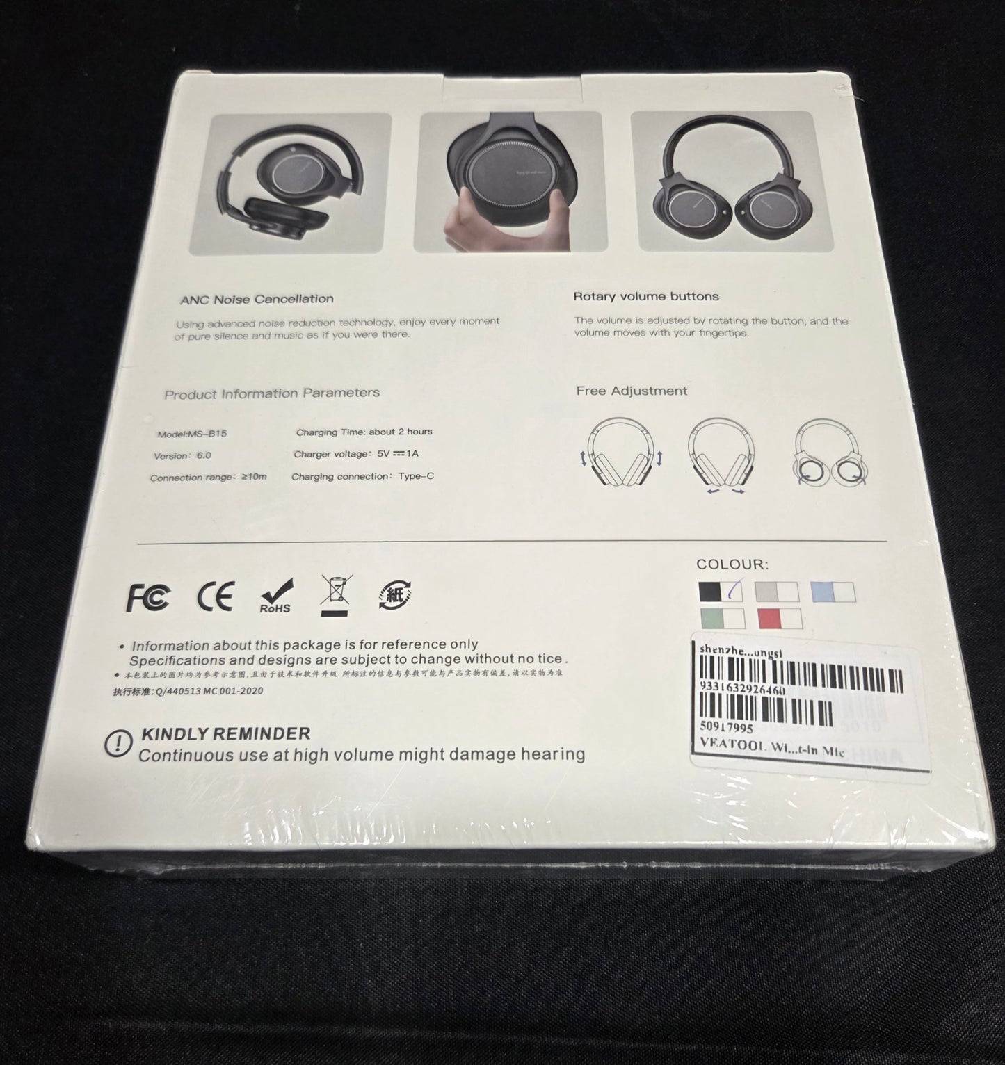 MS-B15 ANC Wireless Active Noise Cancelling Headphones Bluetooth 6.0