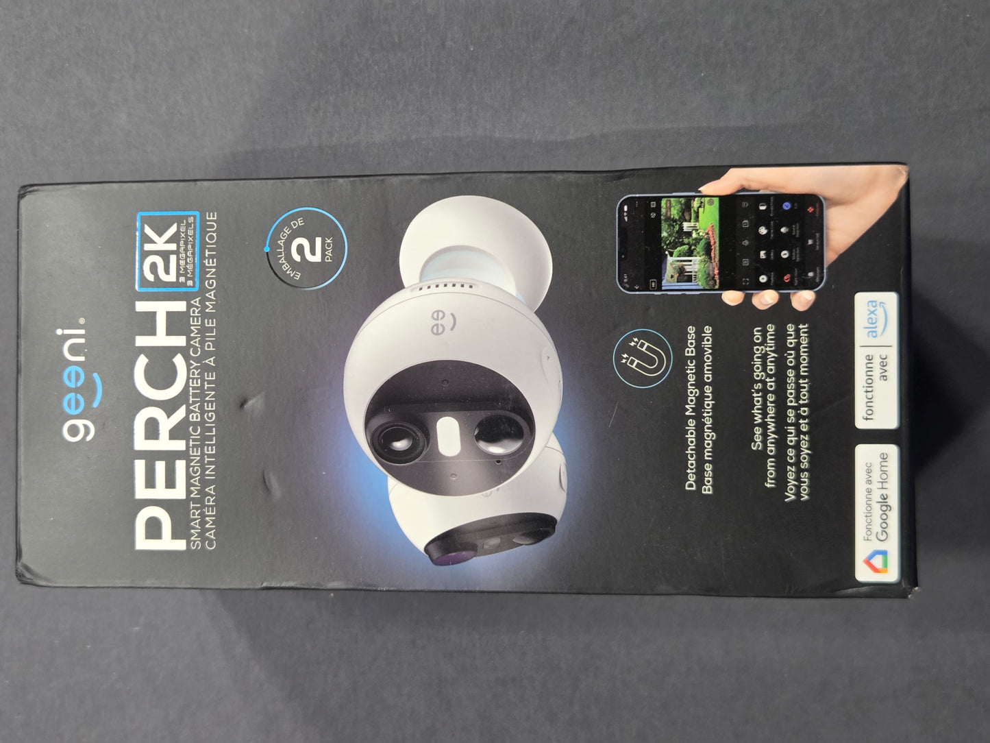 Geeni Perch 2K Smart Magnetic Battery Camera 2-Pack Wi-Fi