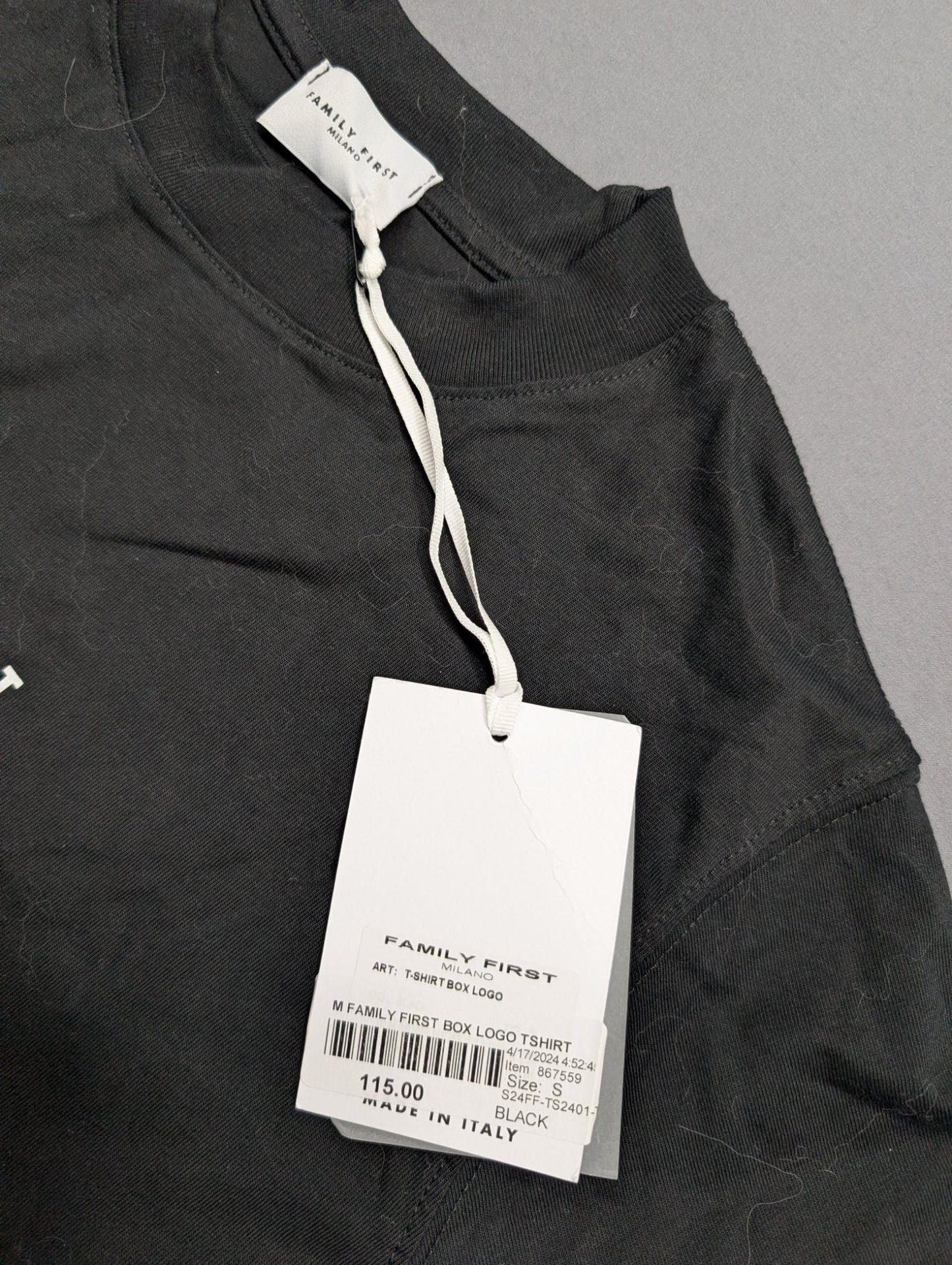 Family First Milano Box Logo T-Shirt Black S Made in Italy