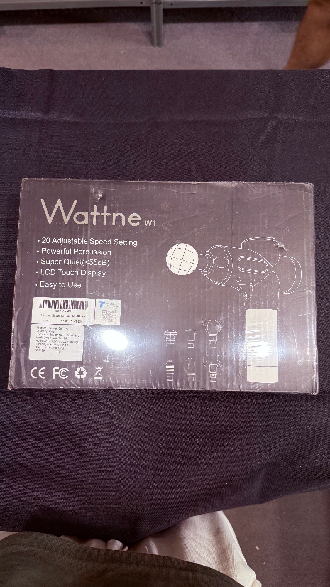 Wattne W1 Percussion Massage Gun 20-Speed LCD Touch Black