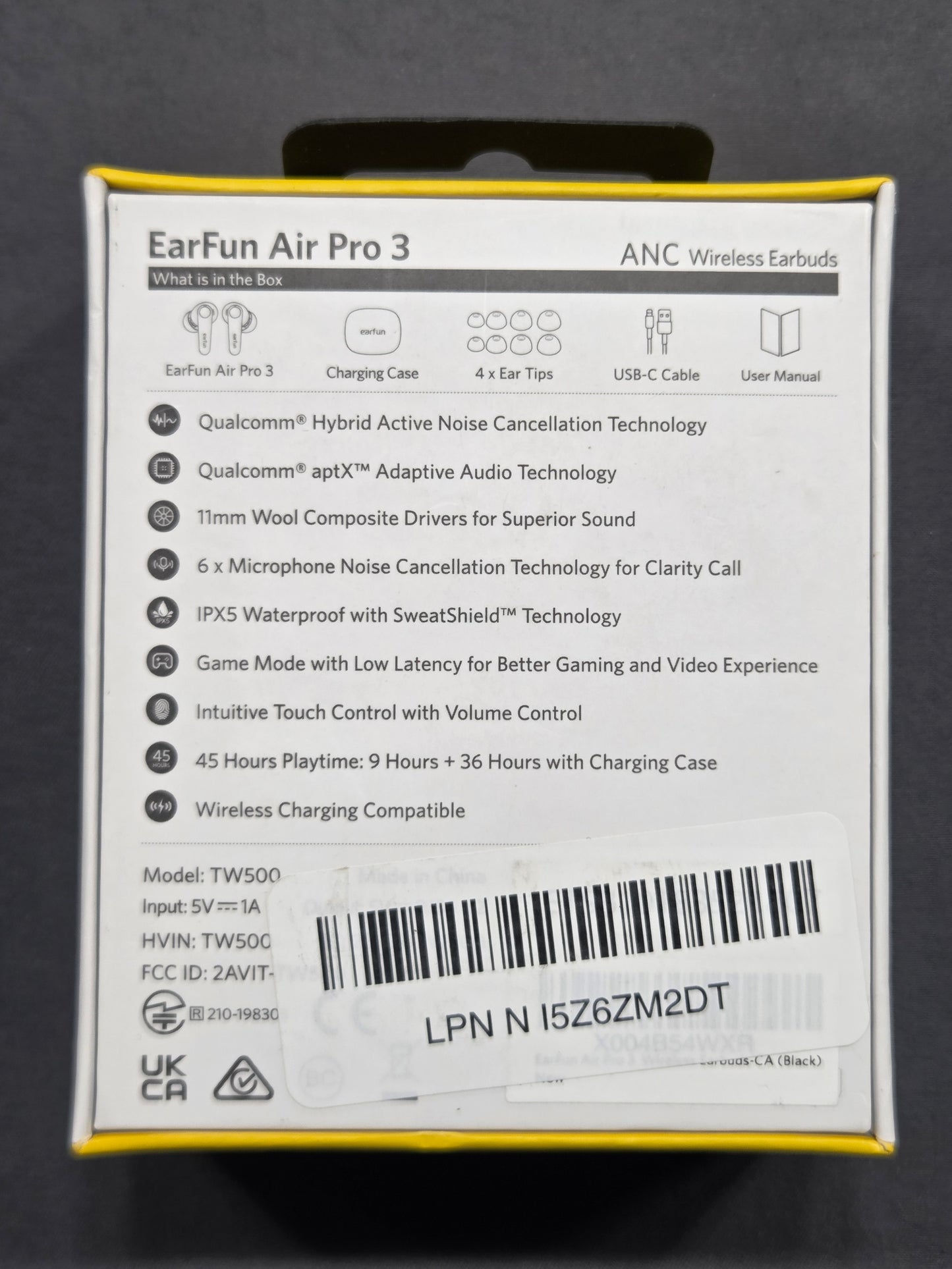 EarFun Air Pro 3 ANC TWS Earbuds Bluetooth 5.3 Hybrid Noise Cancel