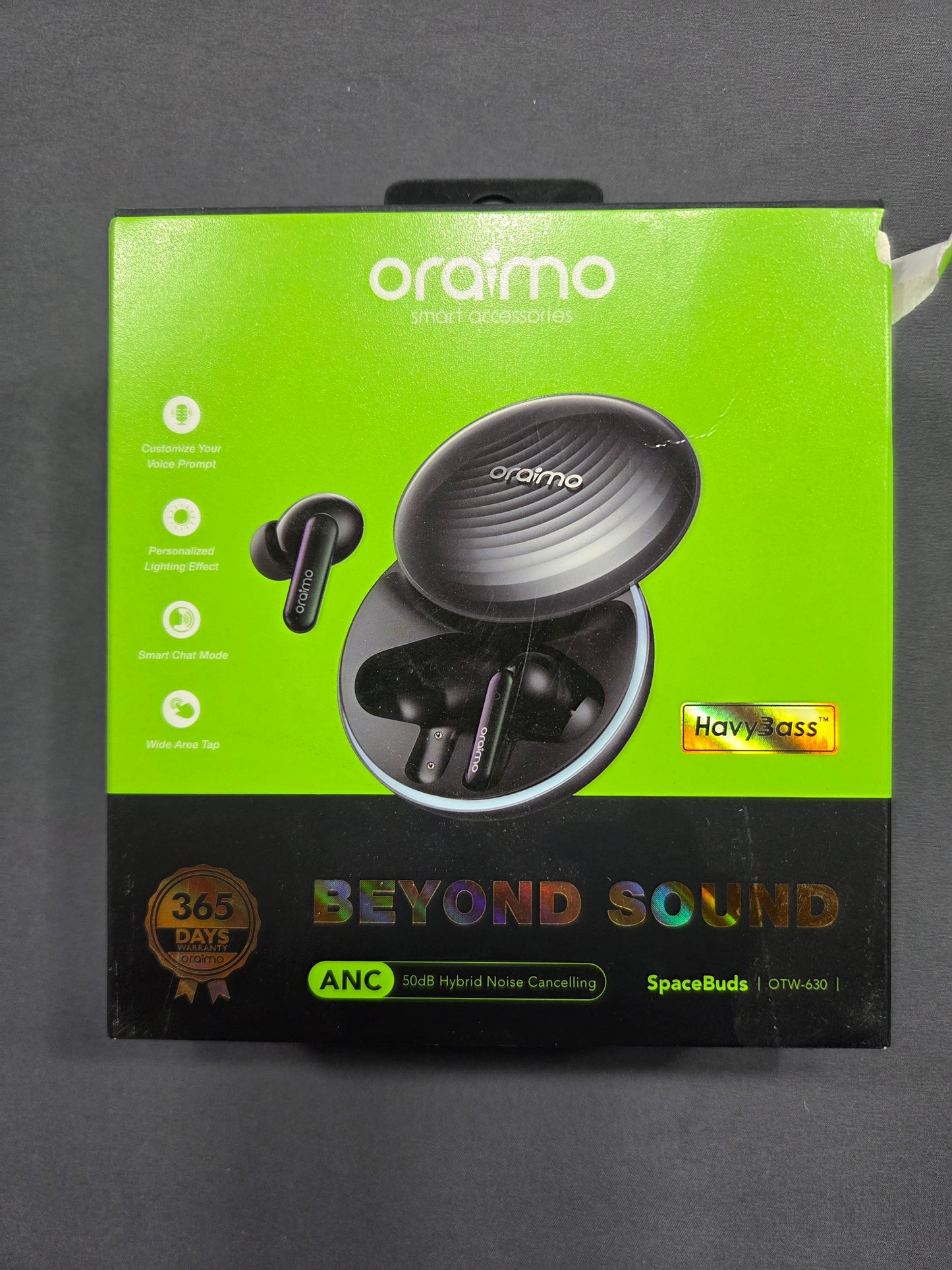Oraimo SpaceBuds OTW-630 ANC True Wireless Earbuds 50dB HavyBass Black
