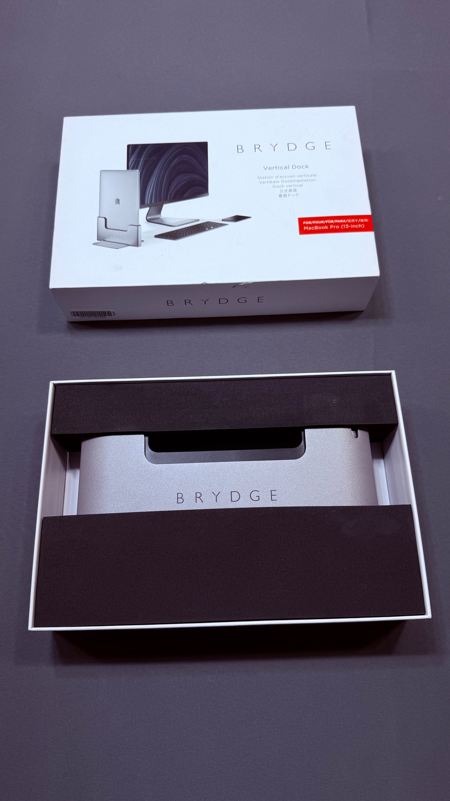 Brydge Vertical Dock for MacBook Pro 13-inch Thunderbolt 3 Space Grey