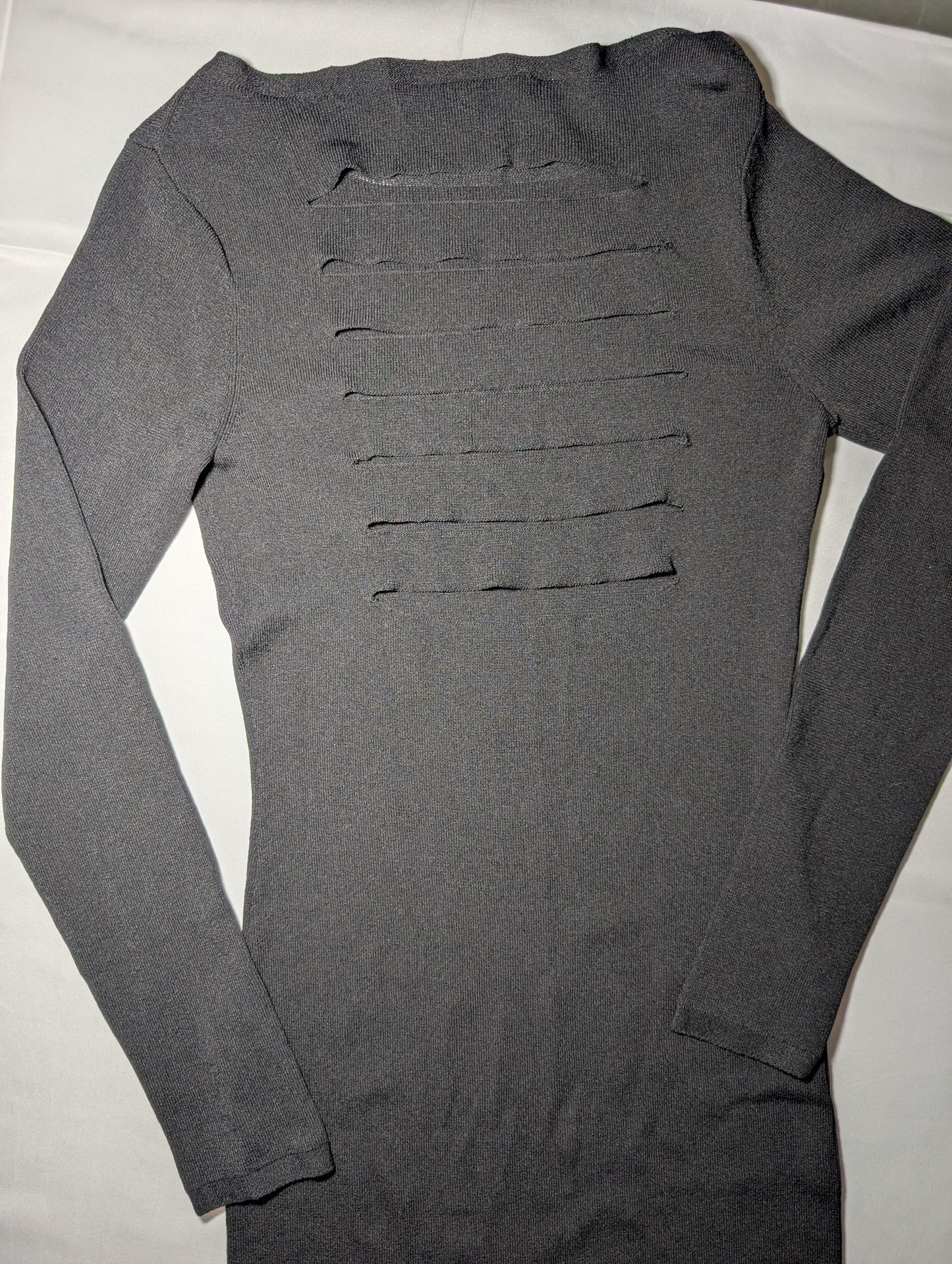 Skull Cashmere Black Long Sleeve Dress, Size S