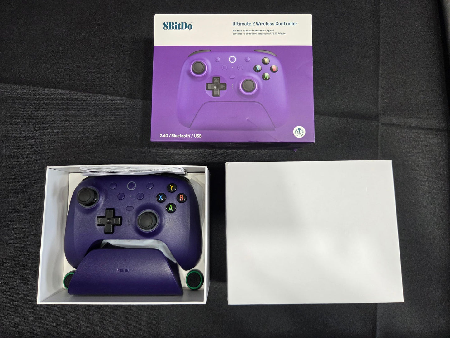 8BitDo Ultimate 2 Wireless Controller Purple + Charging Dock 2.4G BT