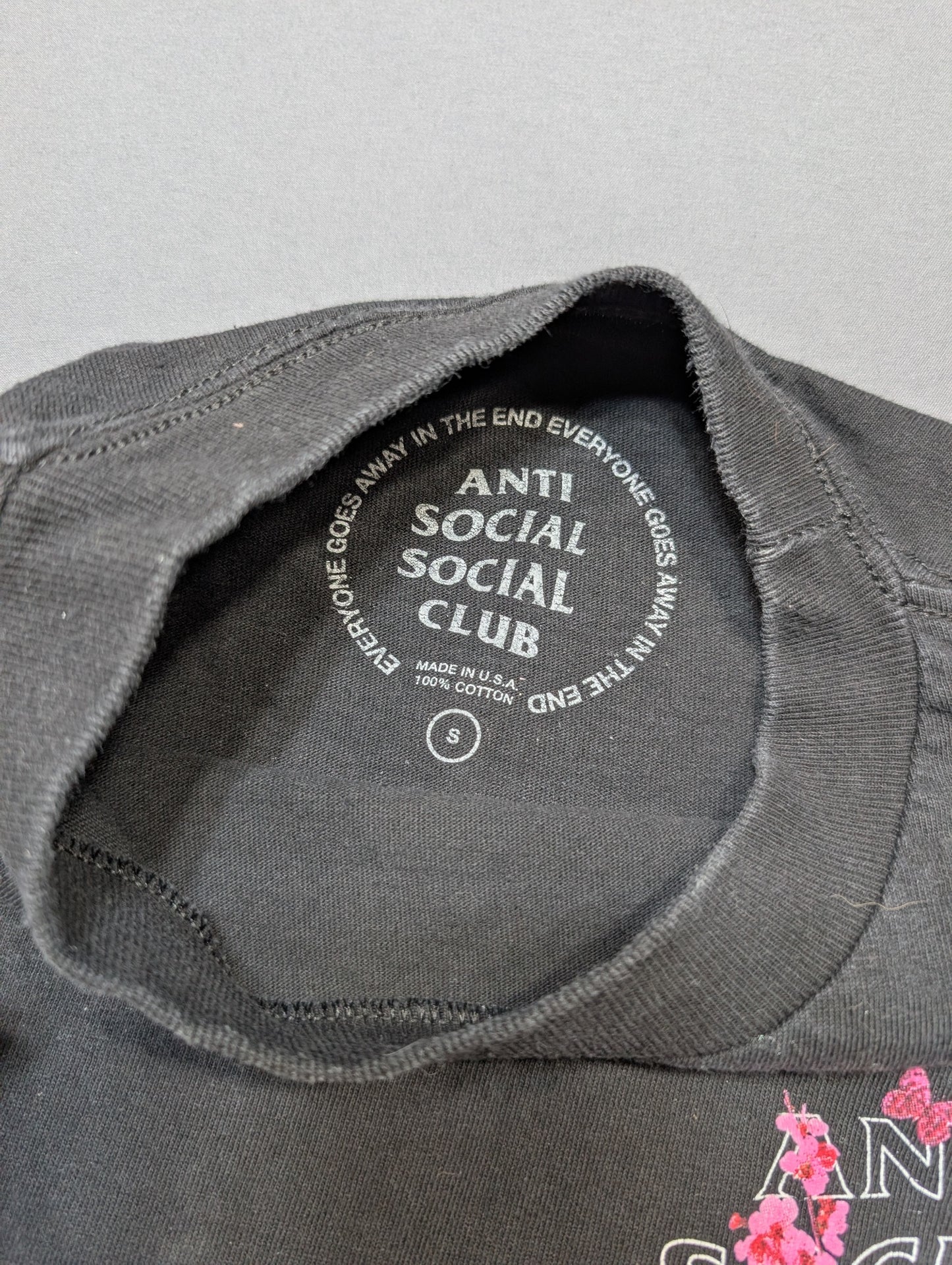 Anti Social Social Club Cherry Blossom Tee Black T-Shirt Size S
