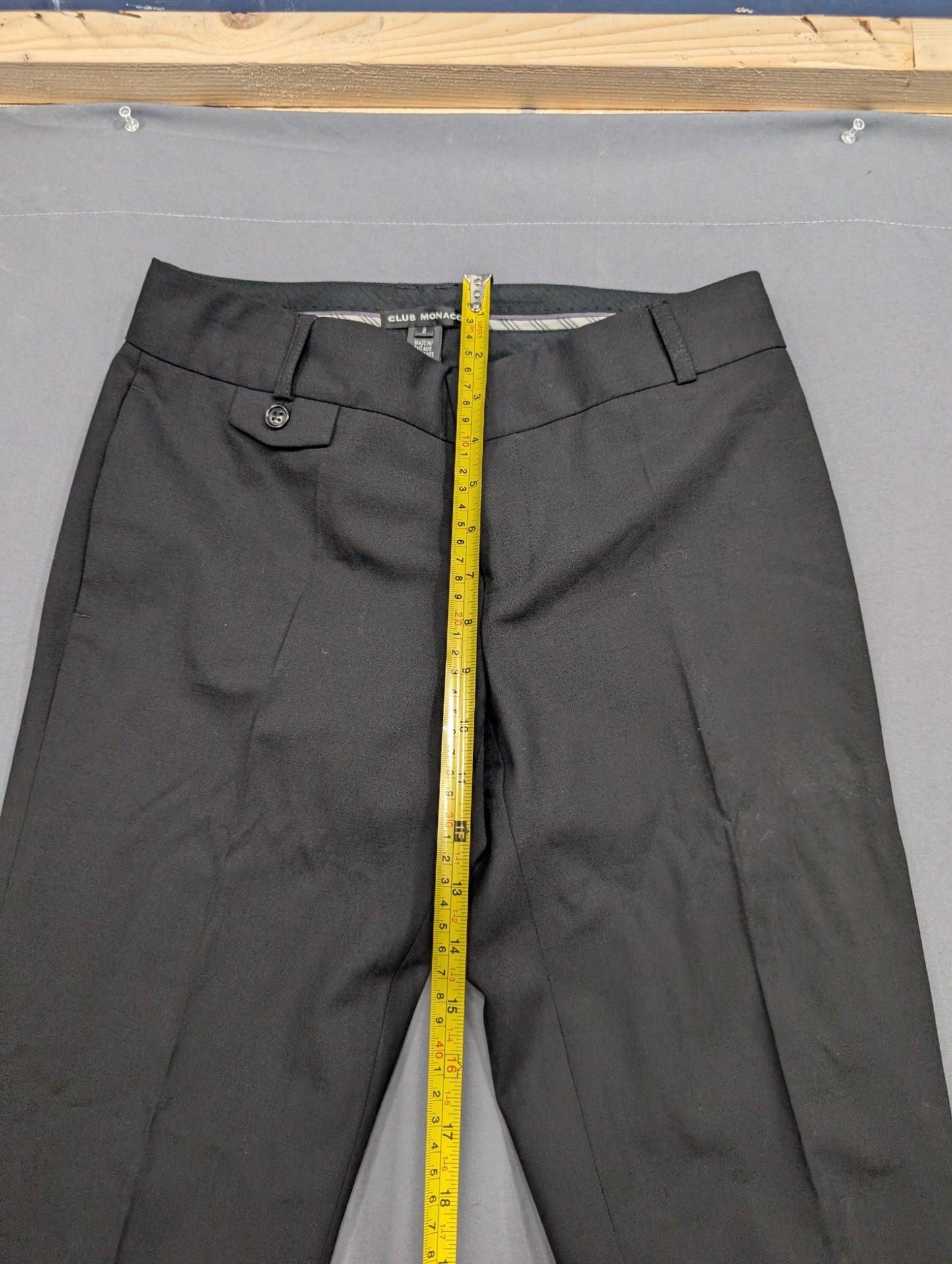 Club Monaco Black Cropped Cuffed Dress Pants Trousers Size 2