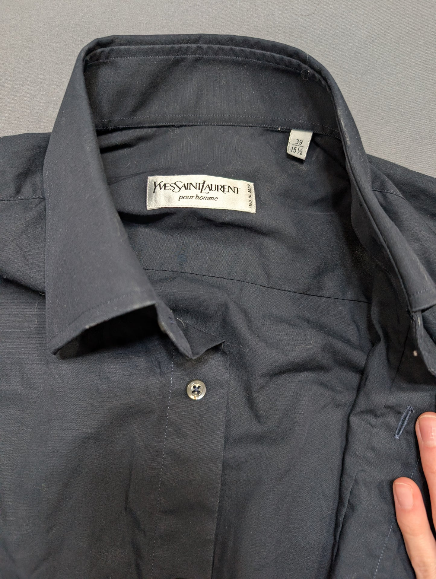 Yves Saint Laurent Pour Homme Black Dress Shirt Size 39 (15.5)