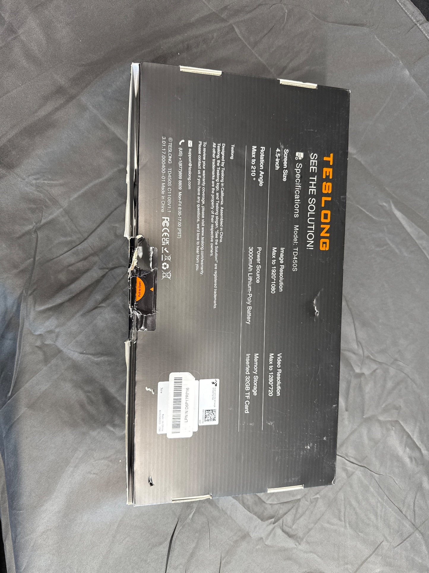 Teslong TD450S Articulating Borescope 4.5" Screen 1080p Inspection Camera