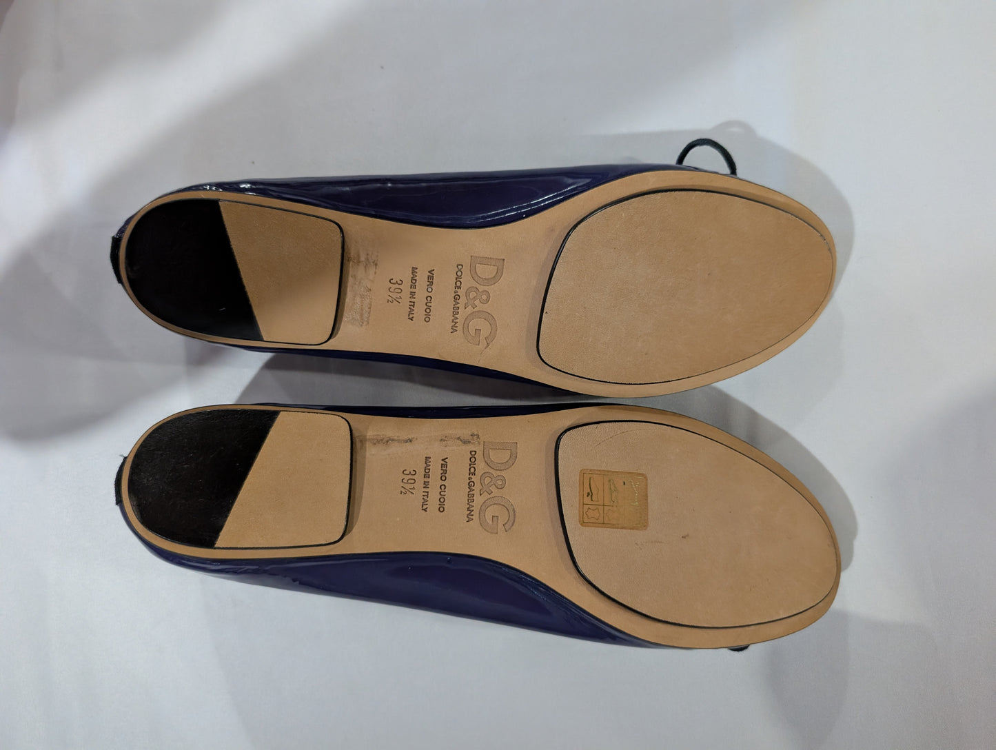 Dolce & Gabbana D&G Purple Patent Leather Ballet Flats