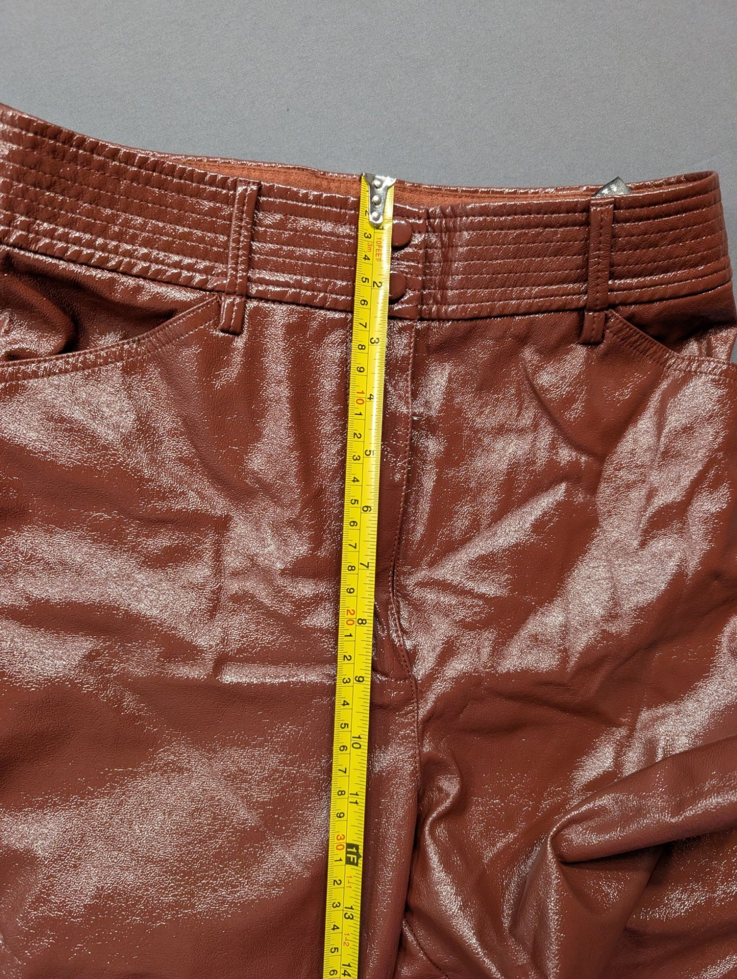 Wilfred Faux Leather High-Rise Pants Brown Size S Vegan