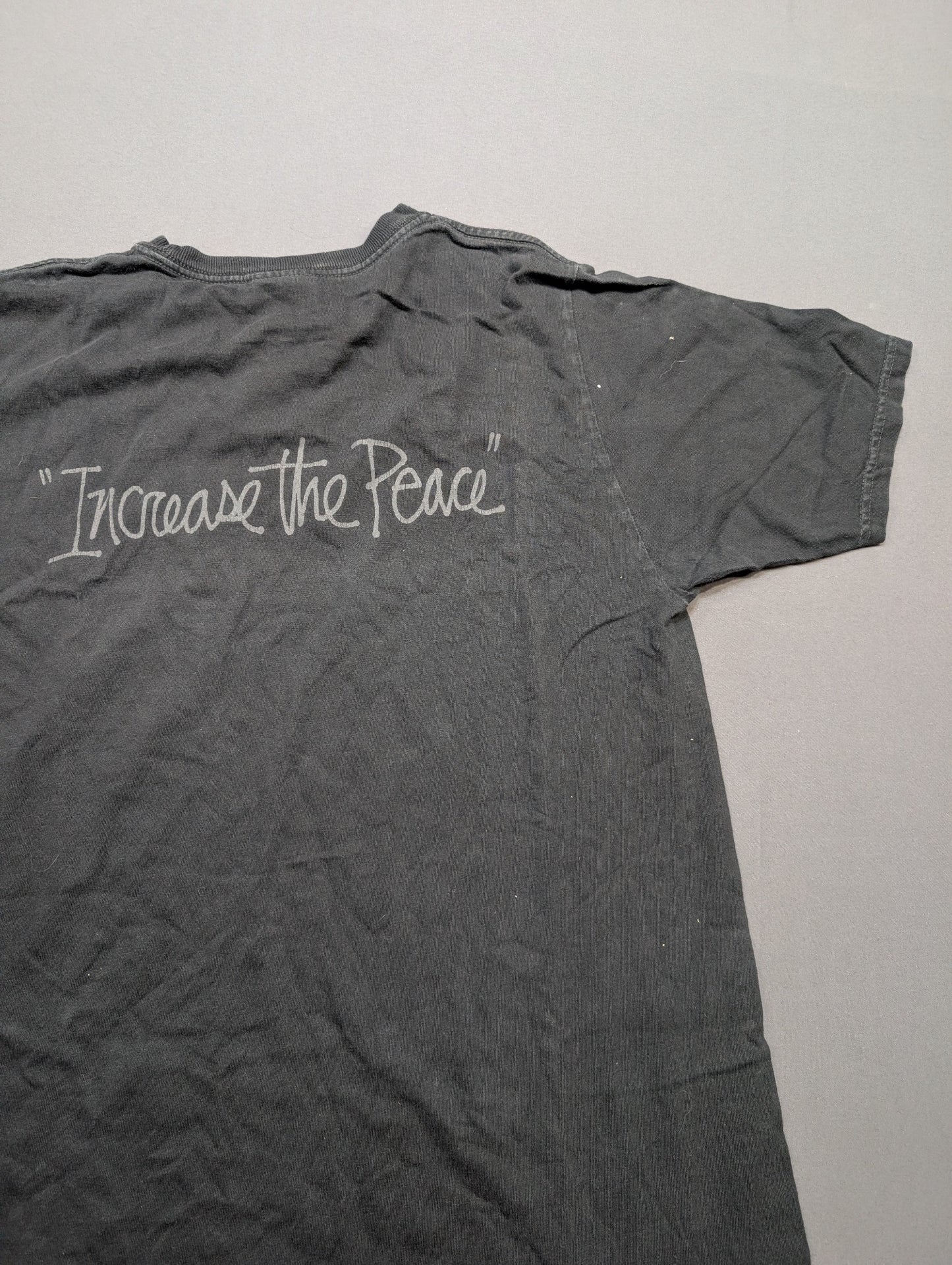 Stussy Increase the Peace Tee Faded Black Graphic T-Shirt Size S