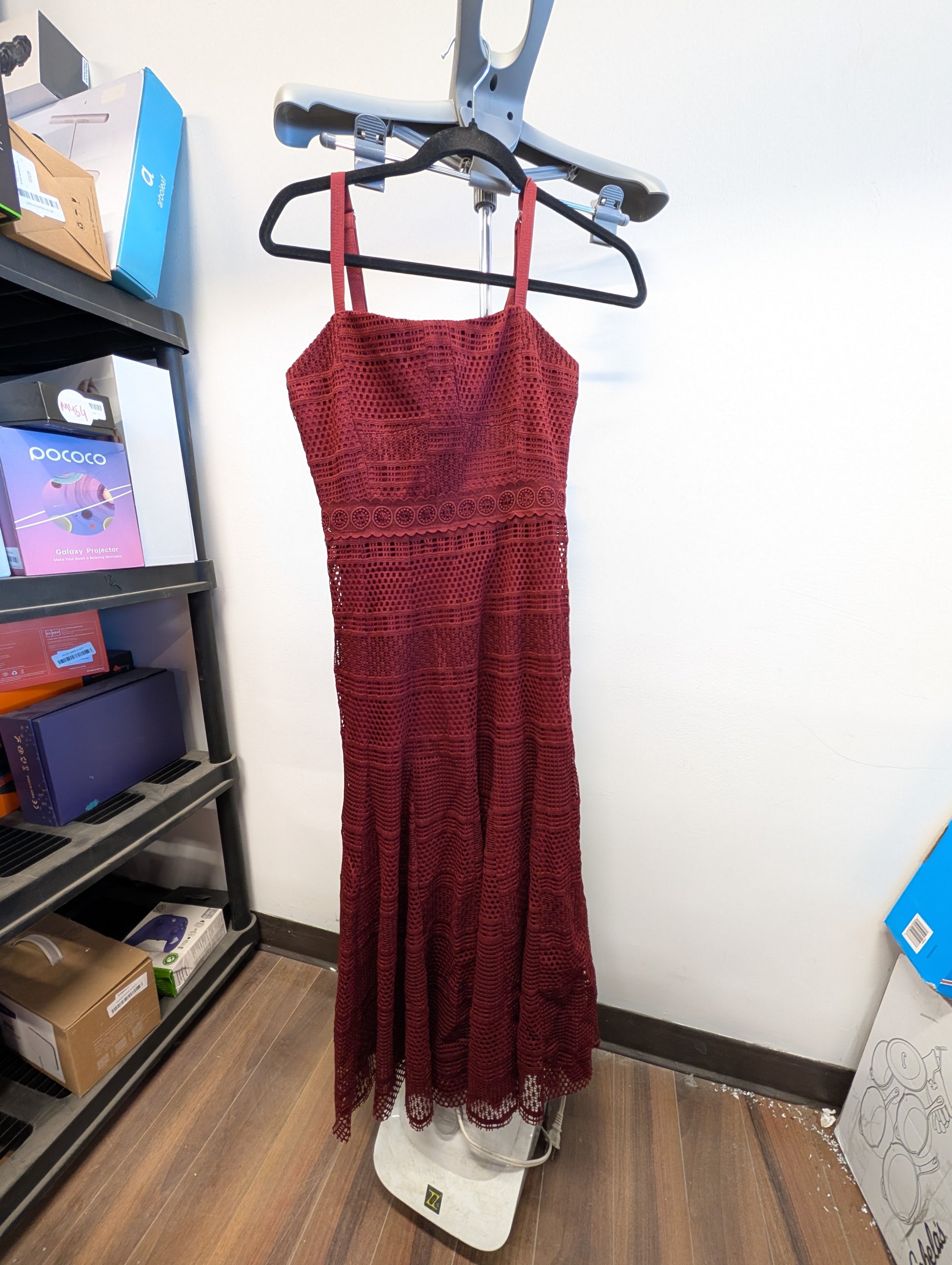 Sandro Paris Burgundy Lace Dress, Size 36