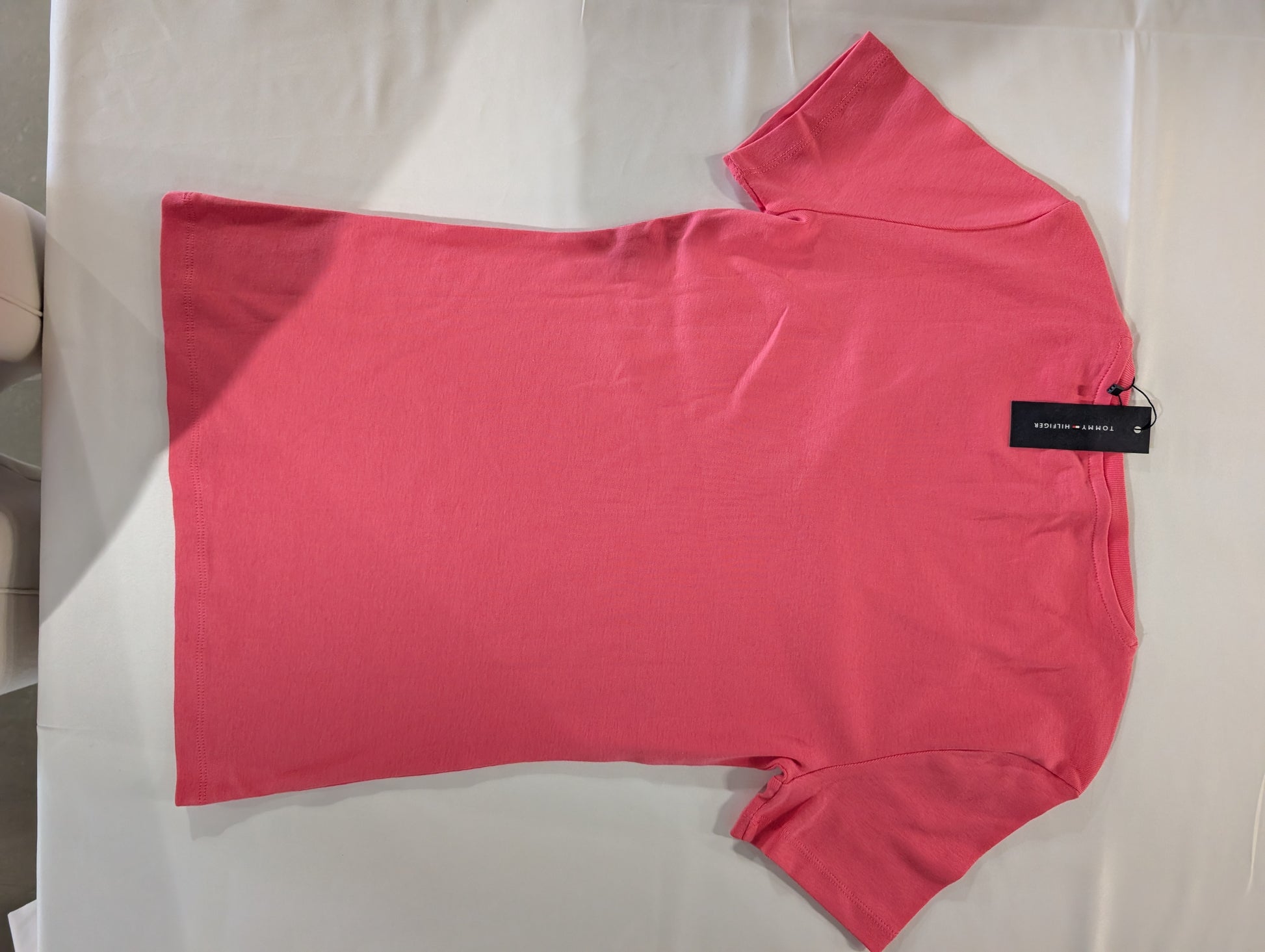 Tommy Hilfiger Pink V-Neck T-Shirt (Size S)