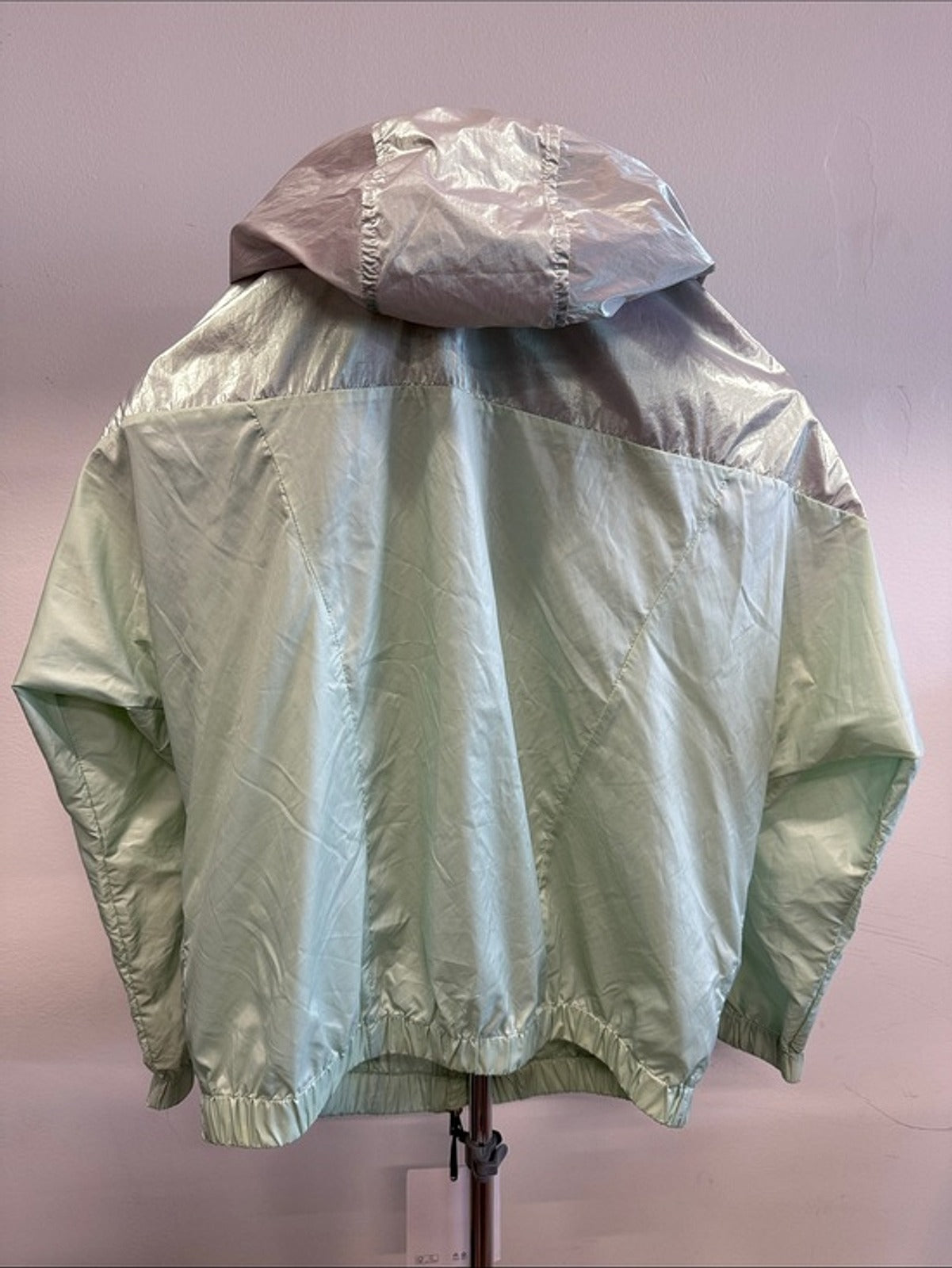 Moncler Iridescent Mint and Silver Hooded Windbreaker