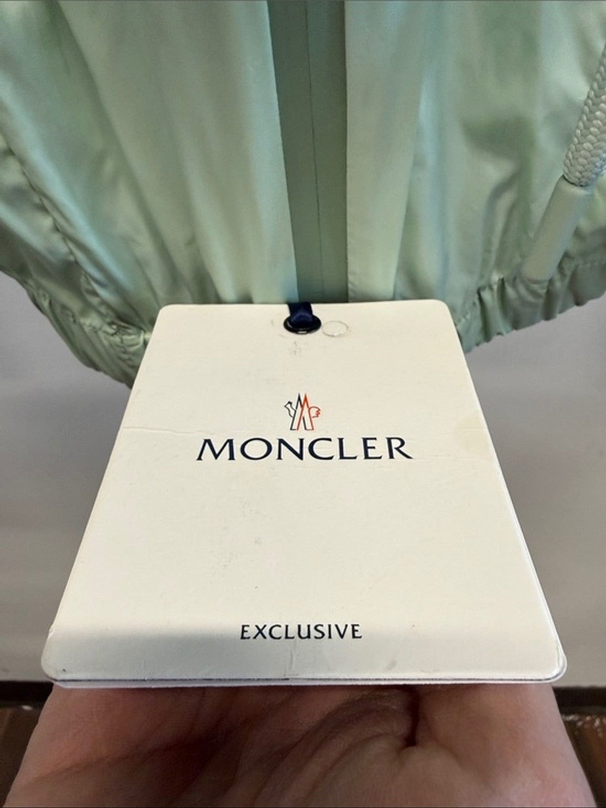 Moncler Iridescent Mint and Silver Hooded Windbreaker