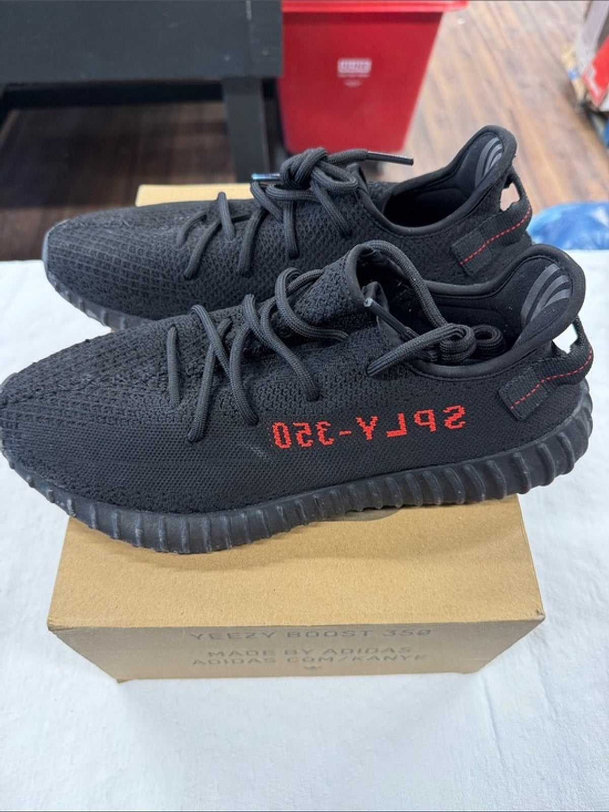Yeezy 350 BOOST in Black and Red