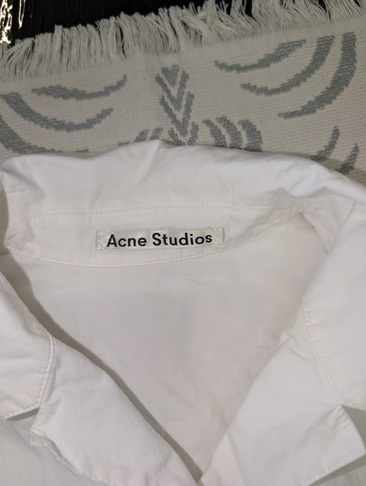 Acne Studios White Short Sleeve Cotton Shirt, Size 32