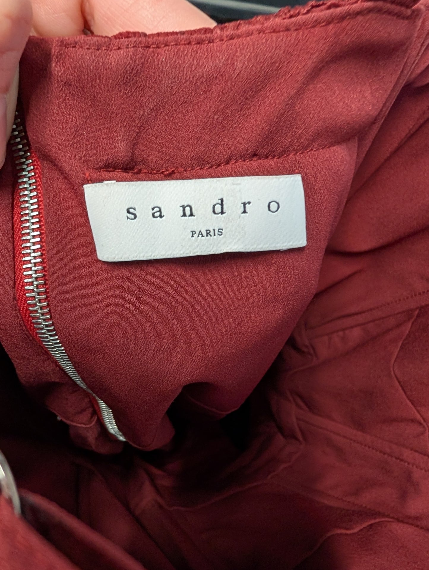 Sandro Paris Burgundy Lace Dress, Size 36