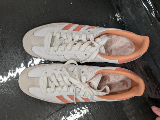 Adidas Originals White and Peach Trainers 