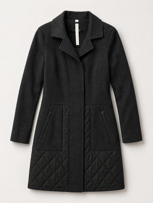Lululemon Wool Blend Quilted Panel Coat, Size 8