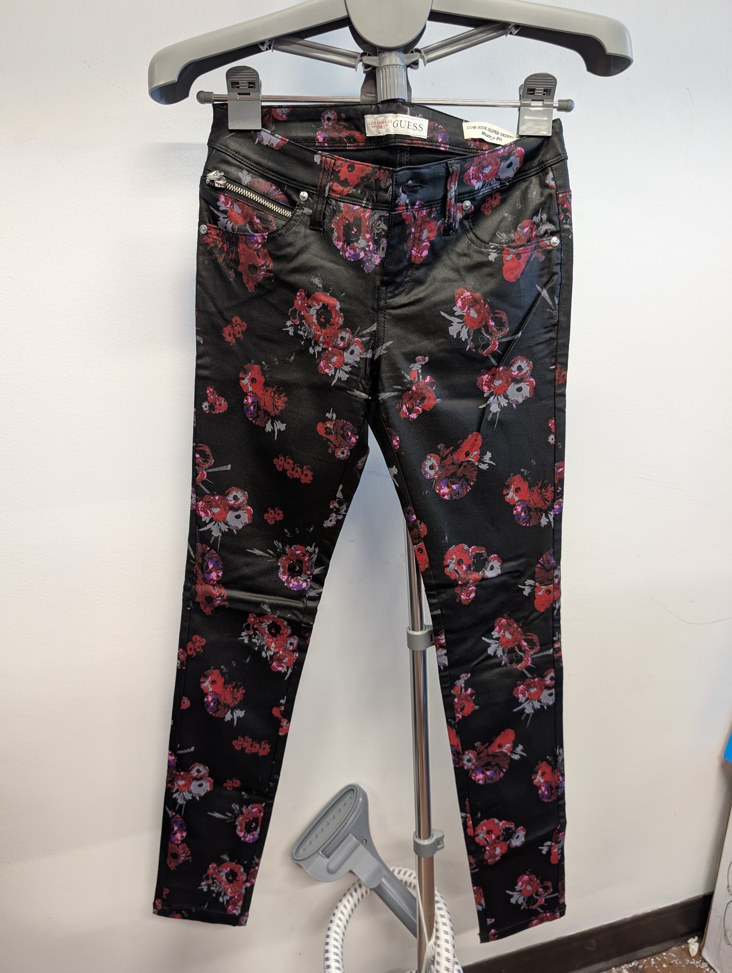 Guess Low Rise Super Skinny Floral Jeans