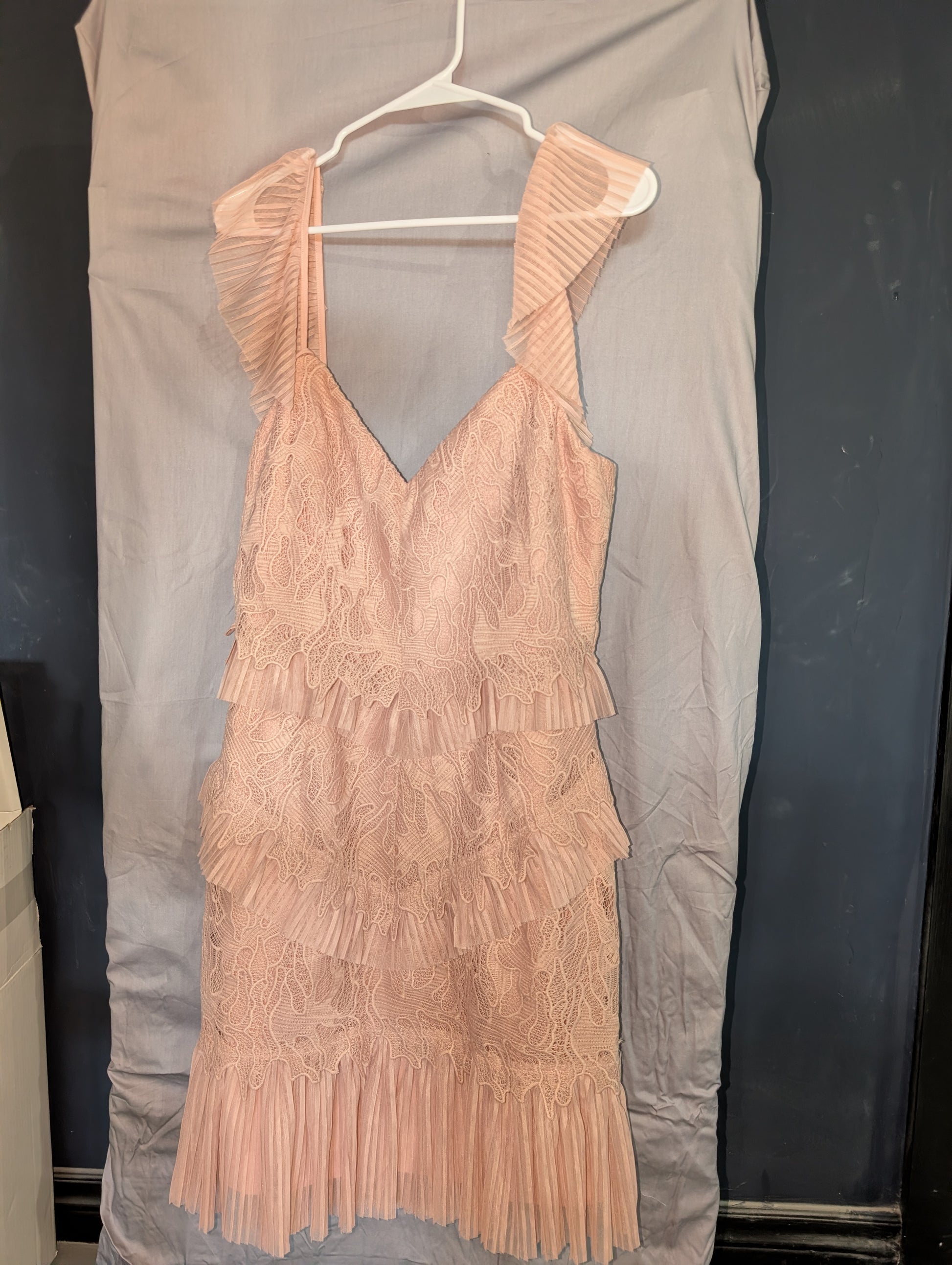 Bardot Dusty Pink Lace Tiered Dress - New with Tags