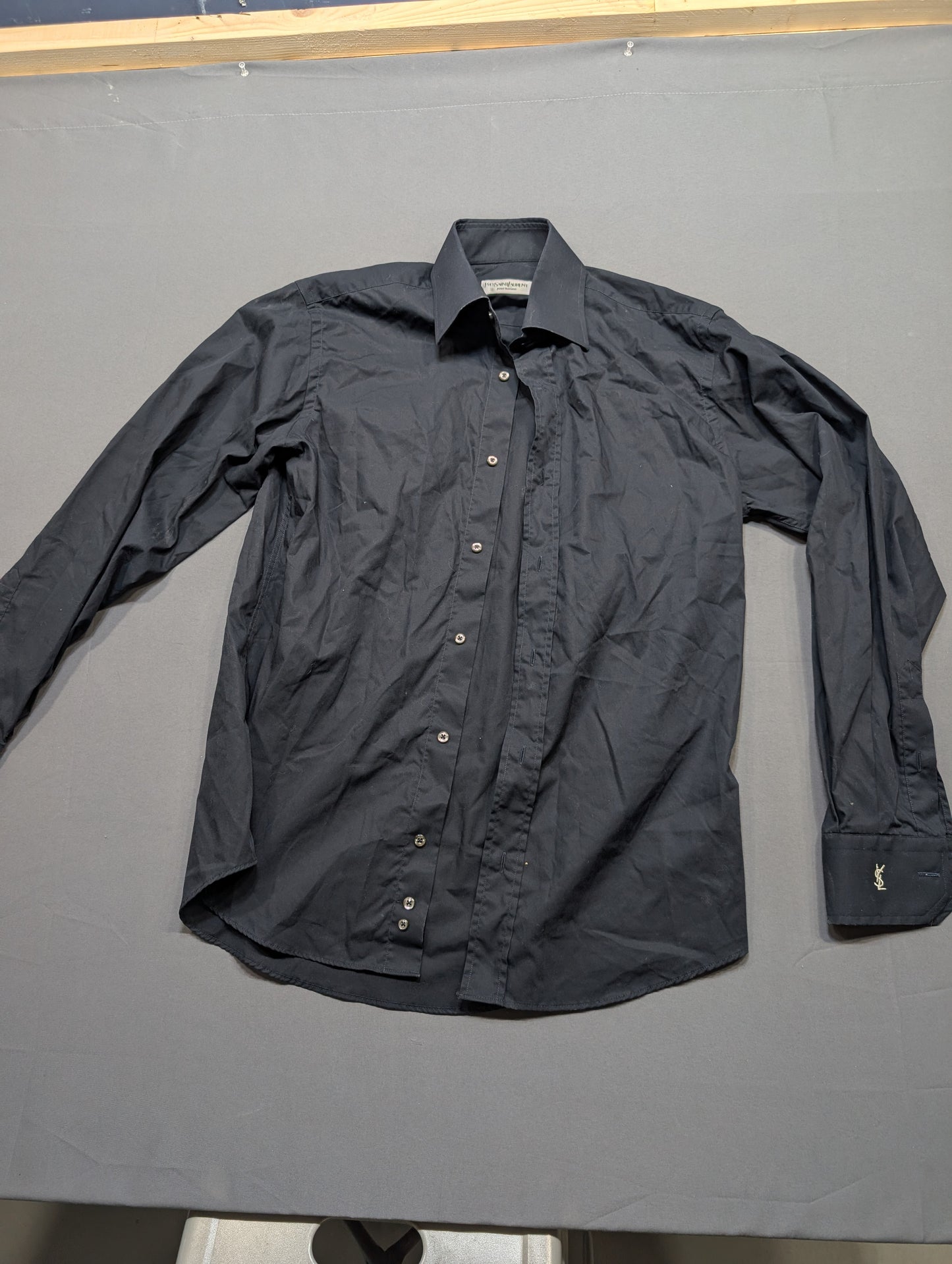 Yves Saint Laurent Pour Homme Black Dress Shirt Size 39 (15.5)