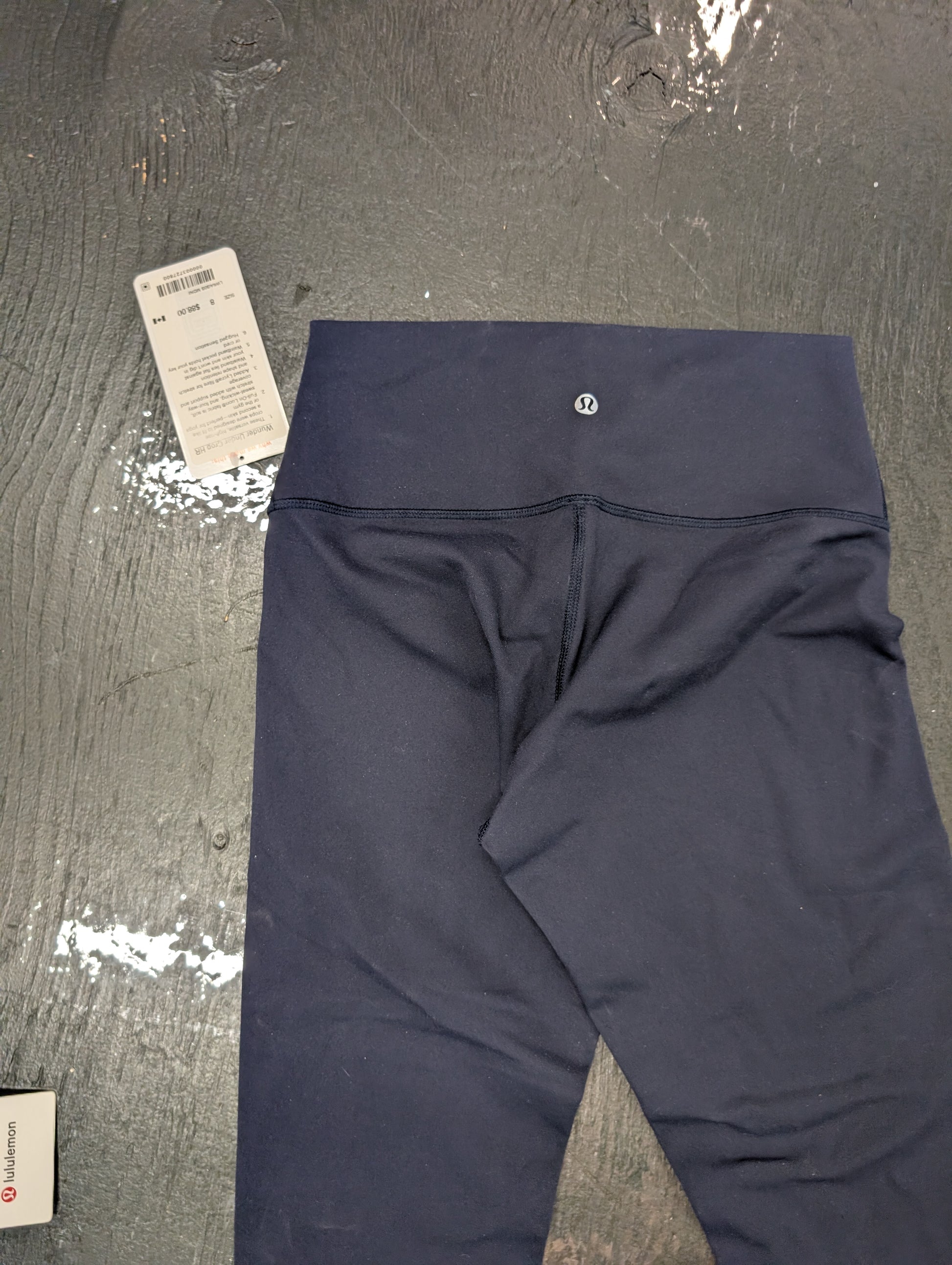 Lululemon Wunder Under Crop HR Leggings Size 8 Navy