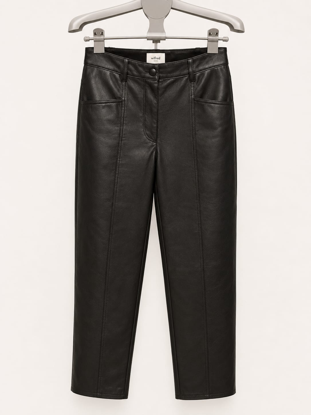 Wilfred Black Vegan Leather Pants, Size 2