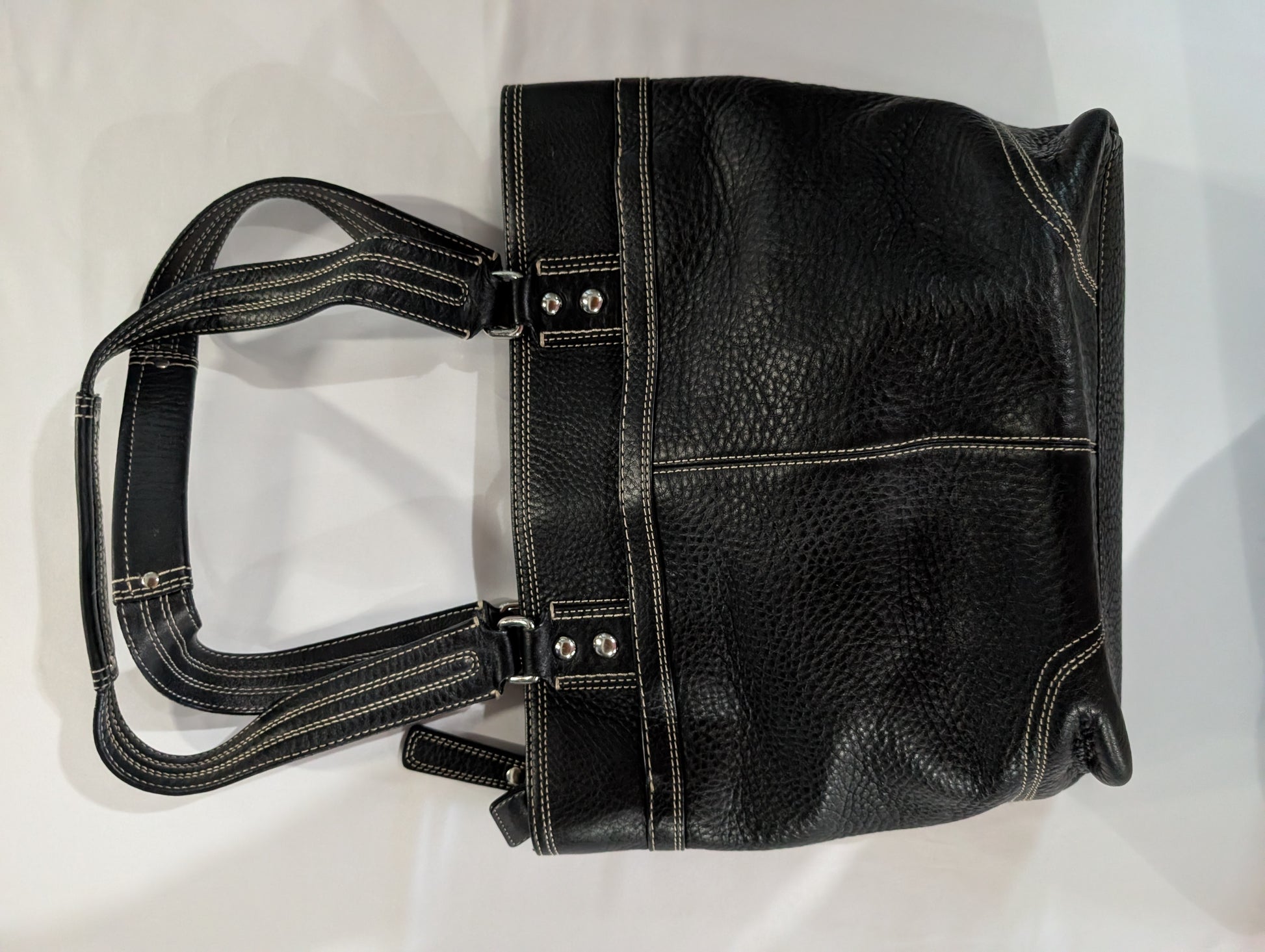 Coach Black Leather Shoulder Tote Bag