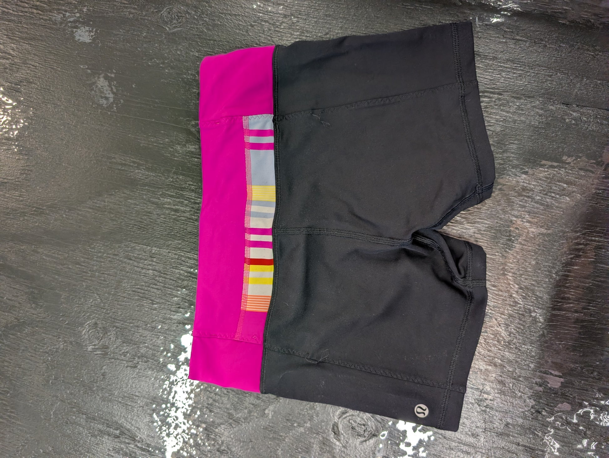 Lululemon Athletica Women's Black and Pink Athletic Shorts