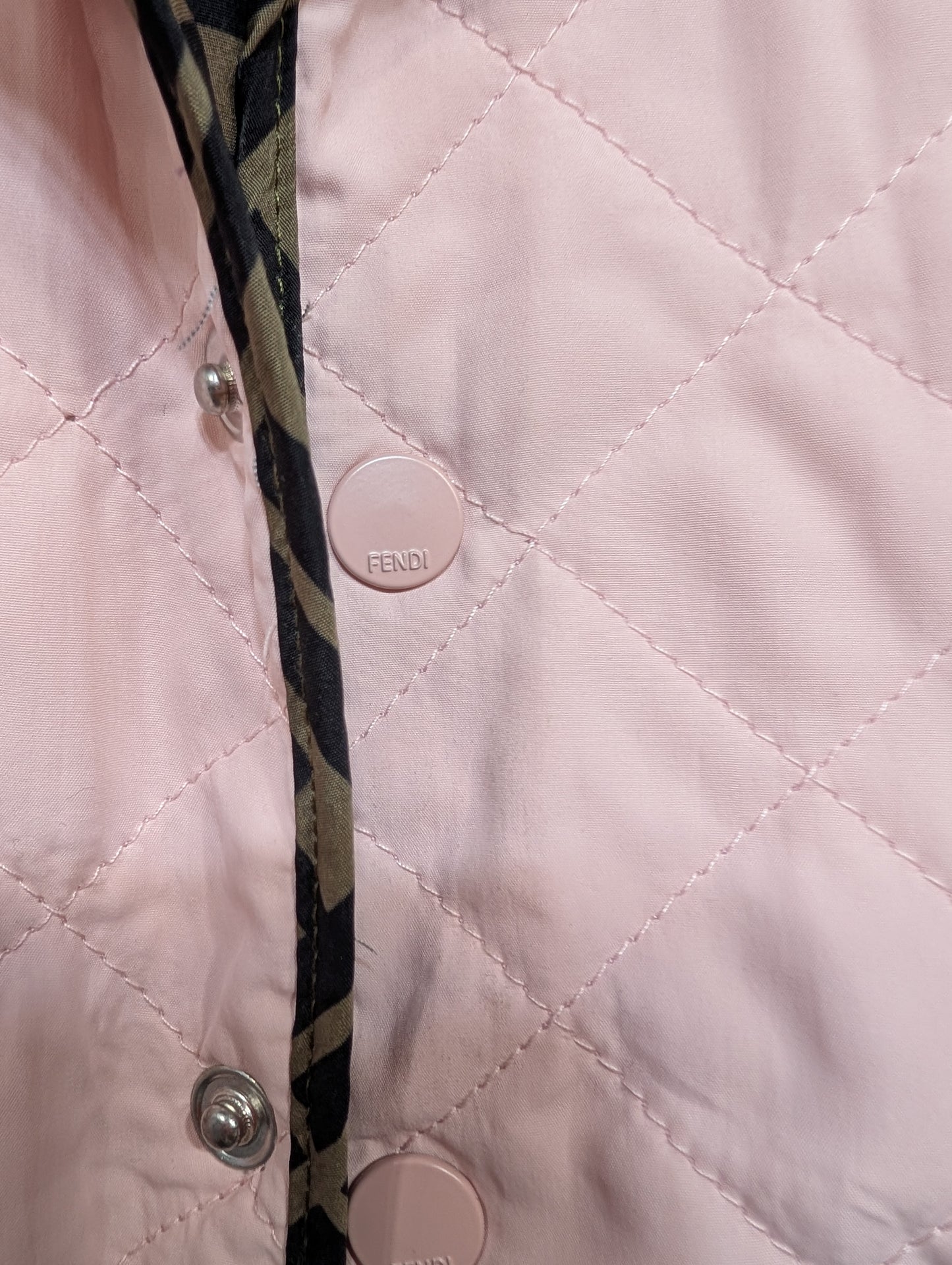 Fendi Kids Pink Quilted Jacket, Size 4A