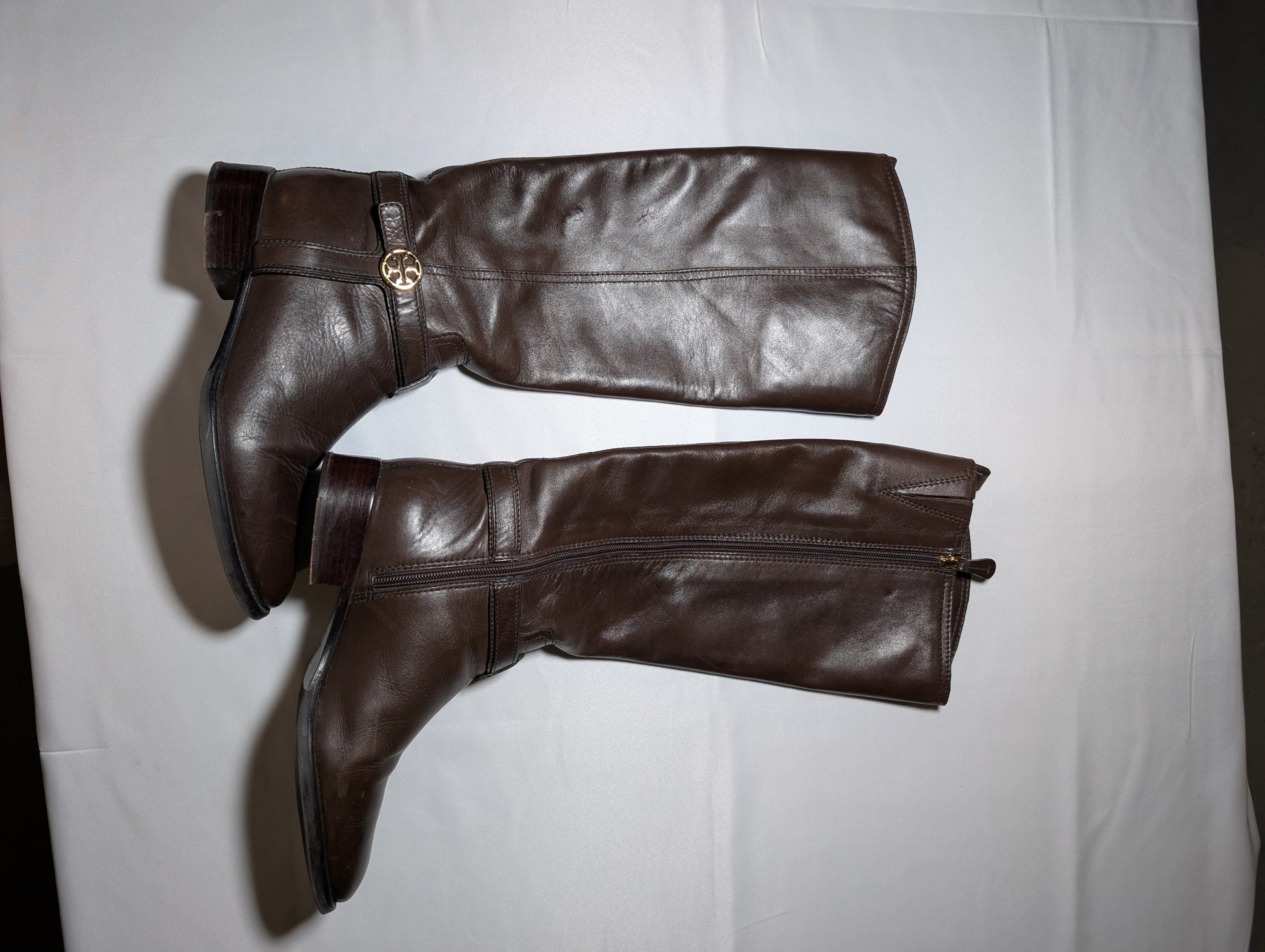 Like new Tory Burch brown leather riding boots