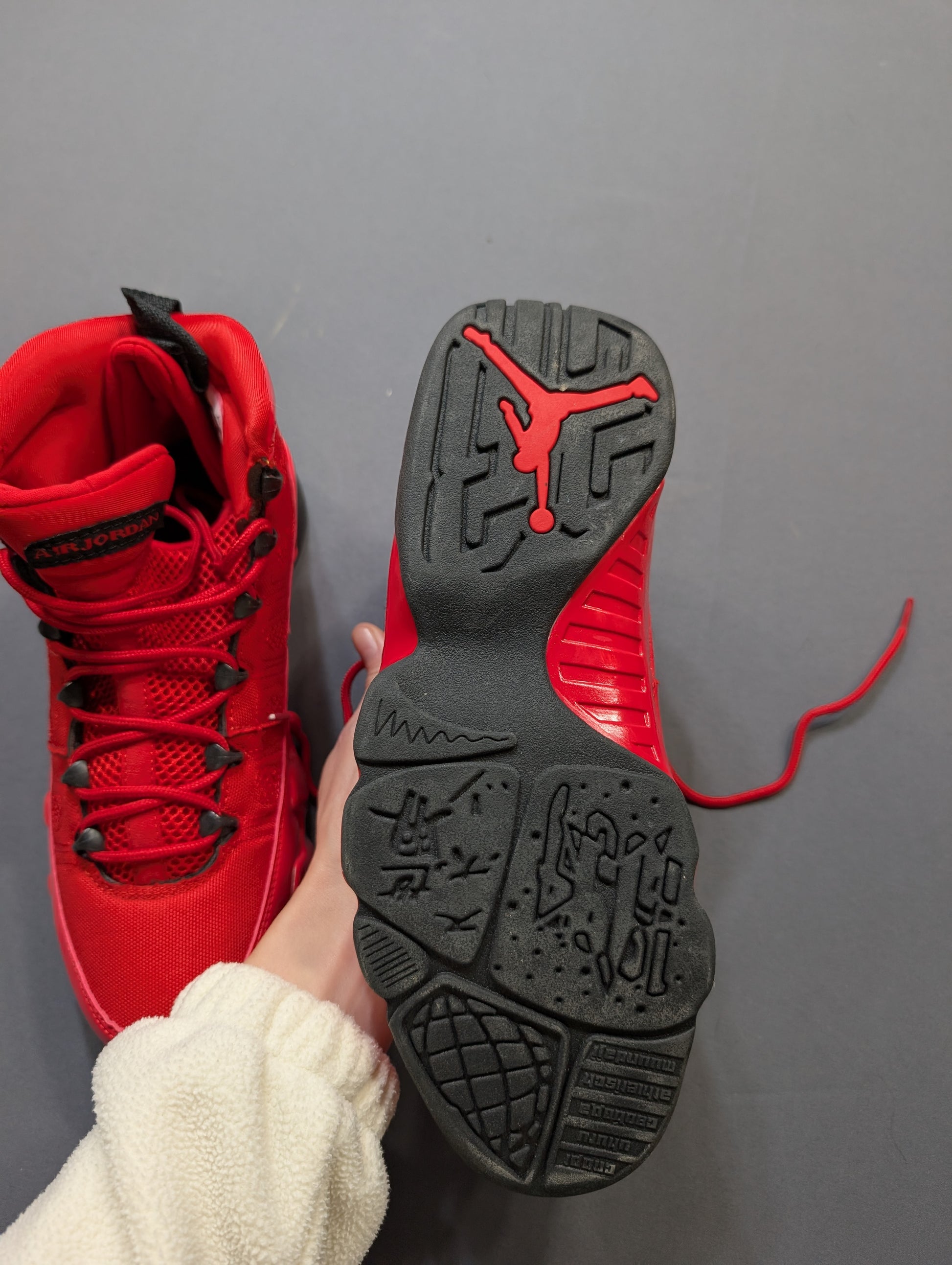 Air Jordan Retro 9 Red Sneakers Size 8.5 US