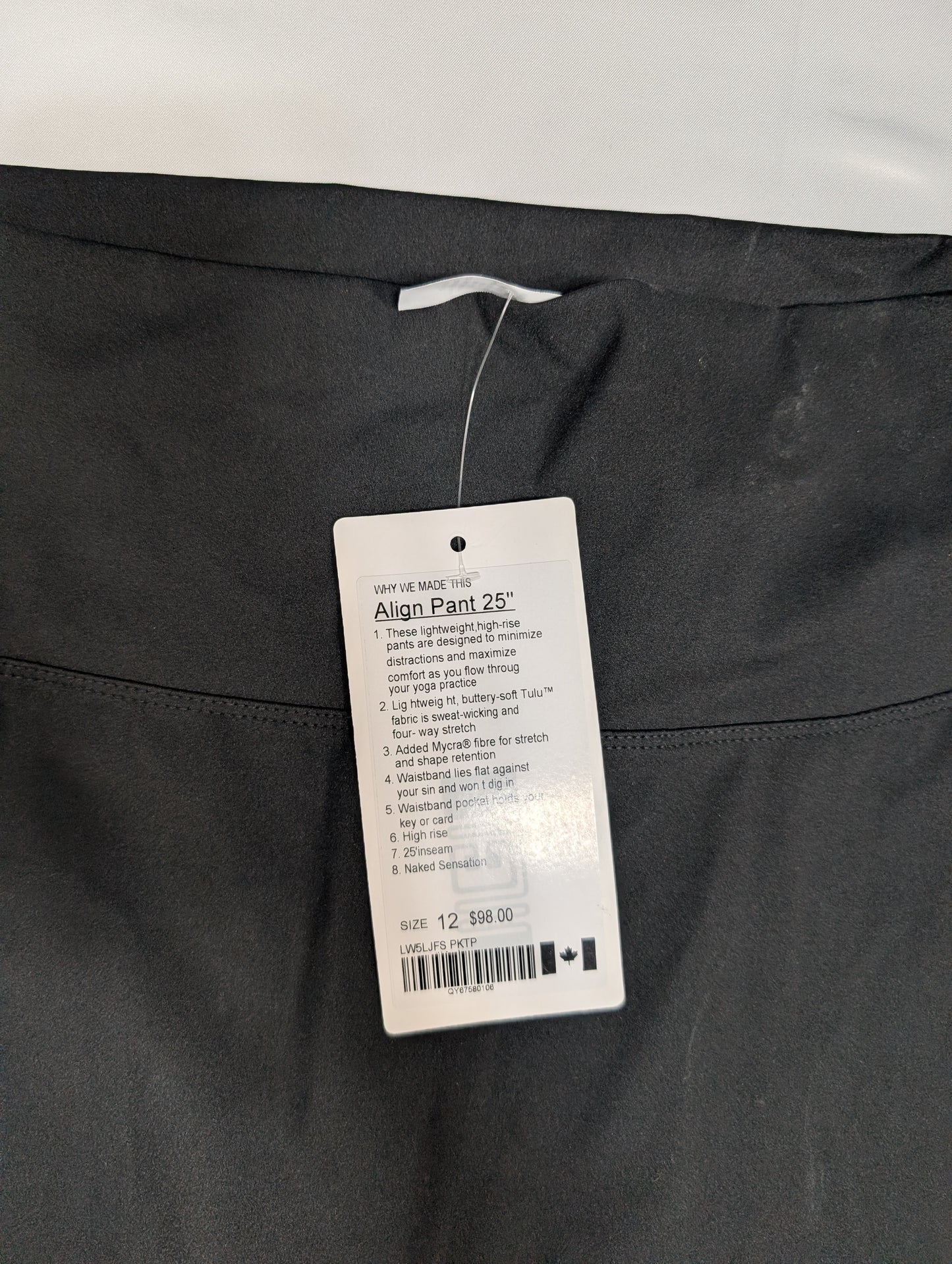 Lululemon Align Pant 25" in Black, Size 12