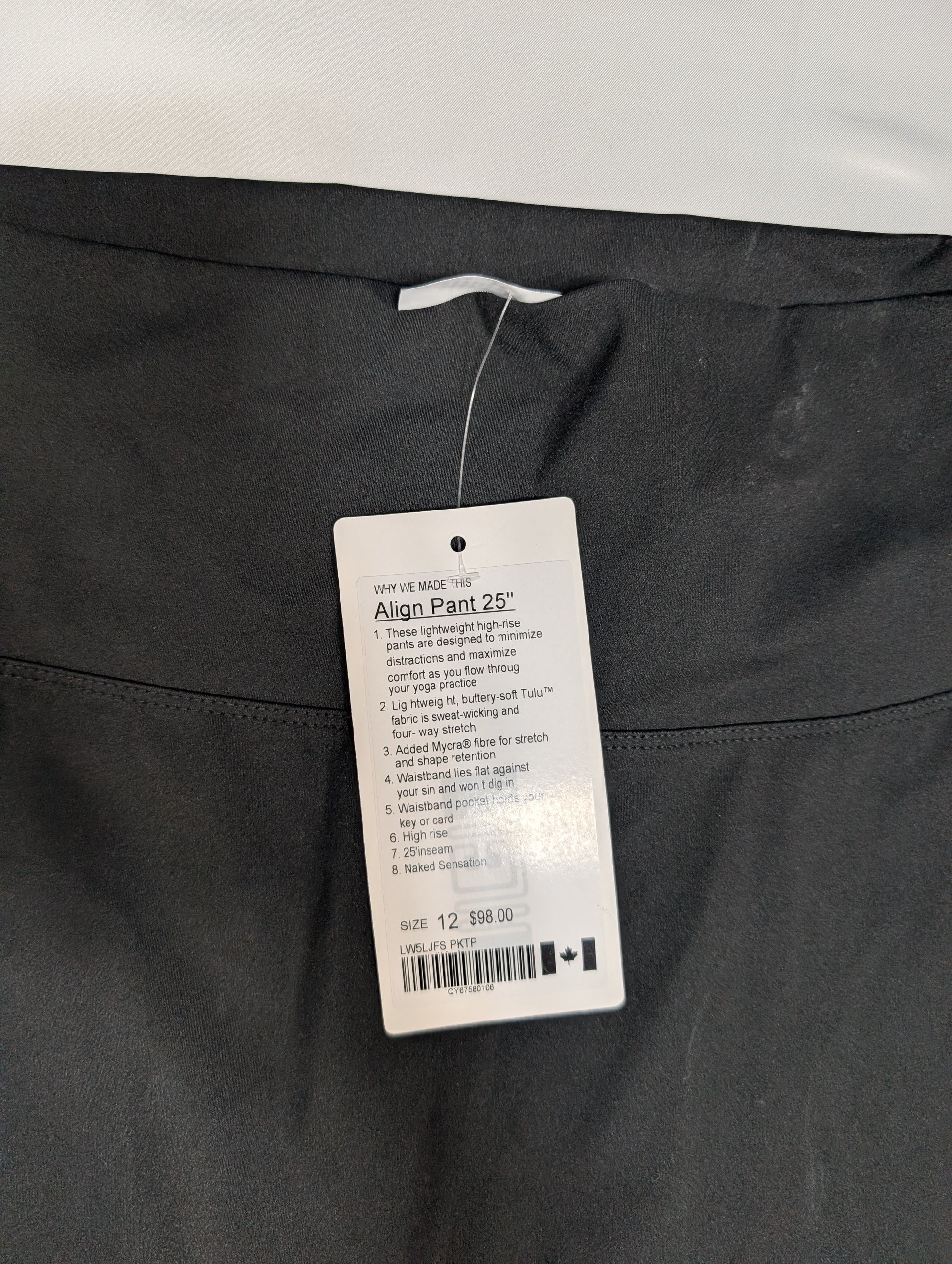 Lululemon Align Pant 25" in Black, Size 12