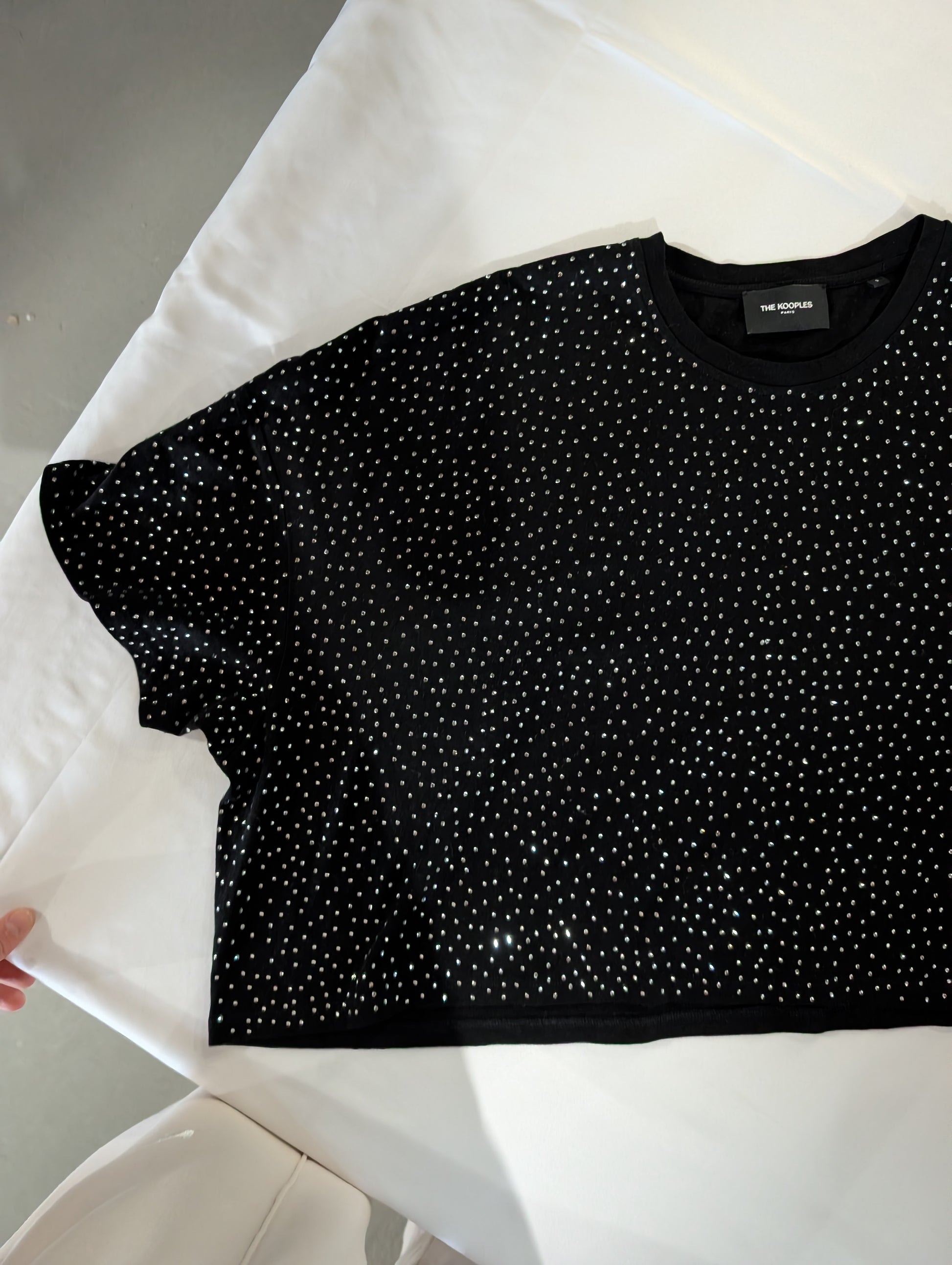 The Kooples Studded Black Crop T-shirt