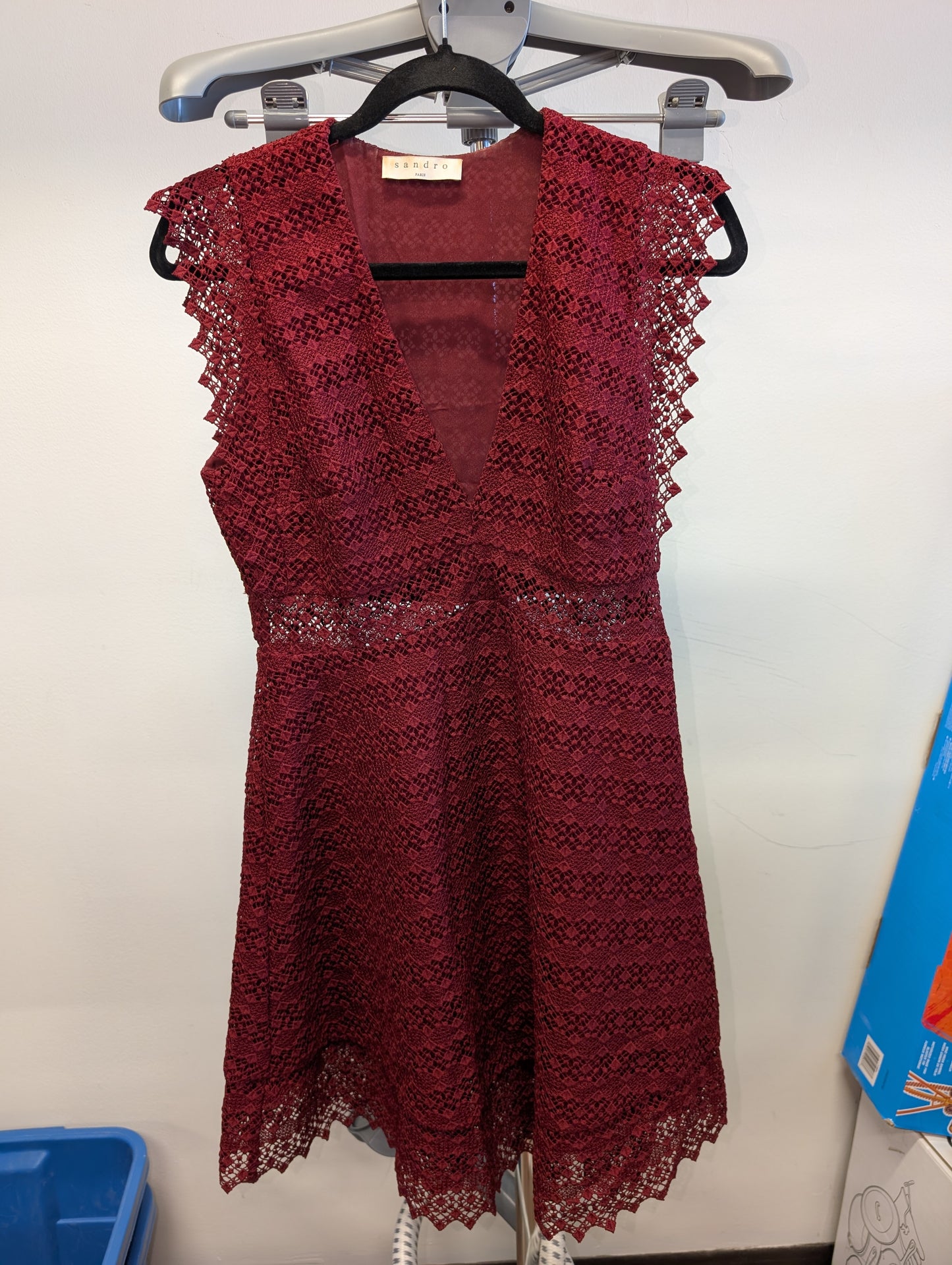 Sandro Paris Burgundy Lace Dress