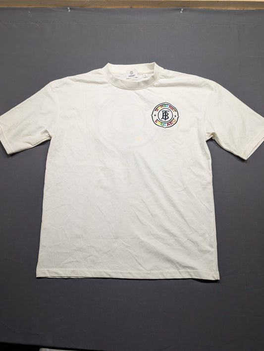 Burberry England Logo T-Shirt, White, Size M