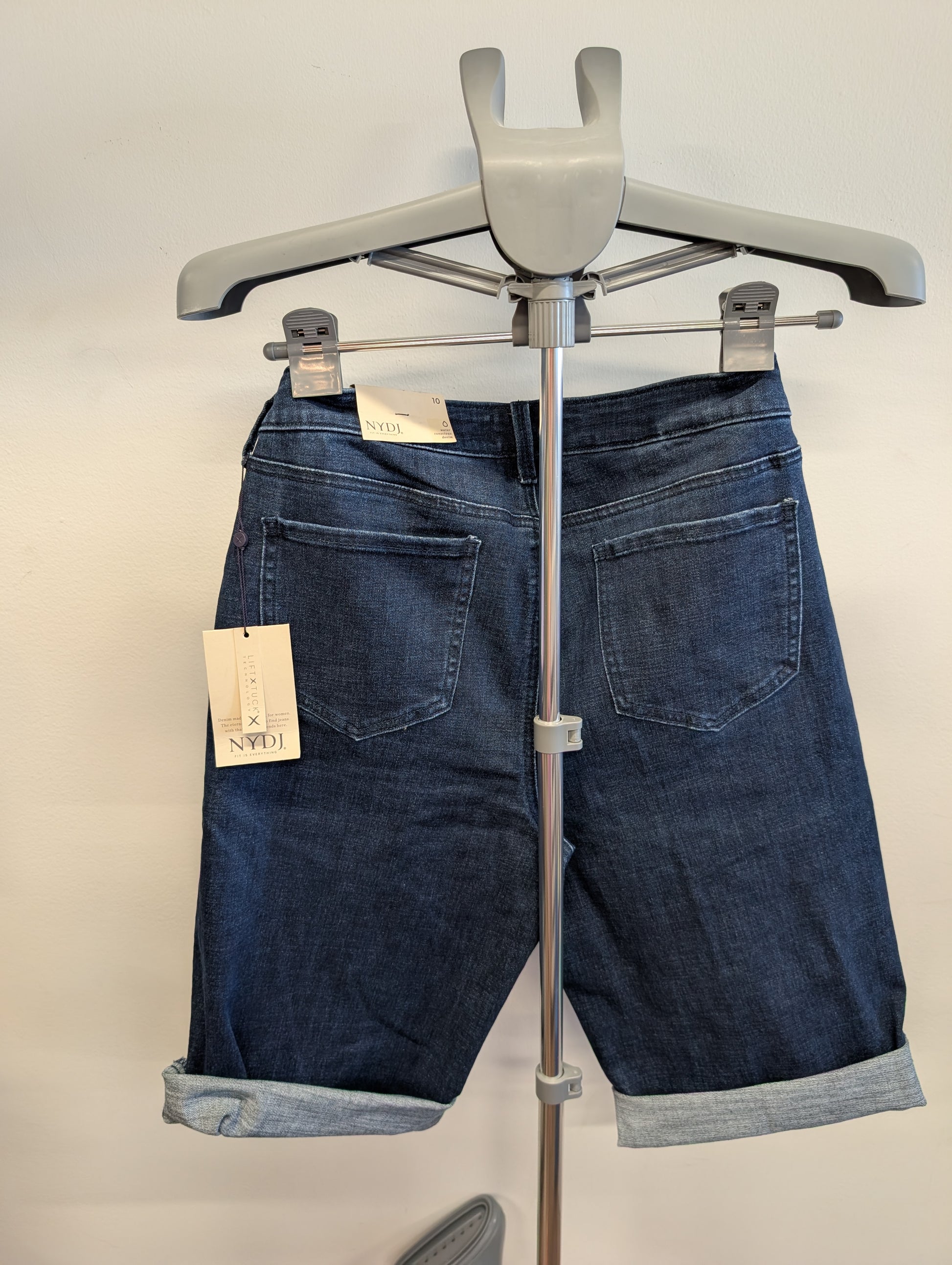NYDJ Dark Blue Denim Bermuda Shorts, Size 10