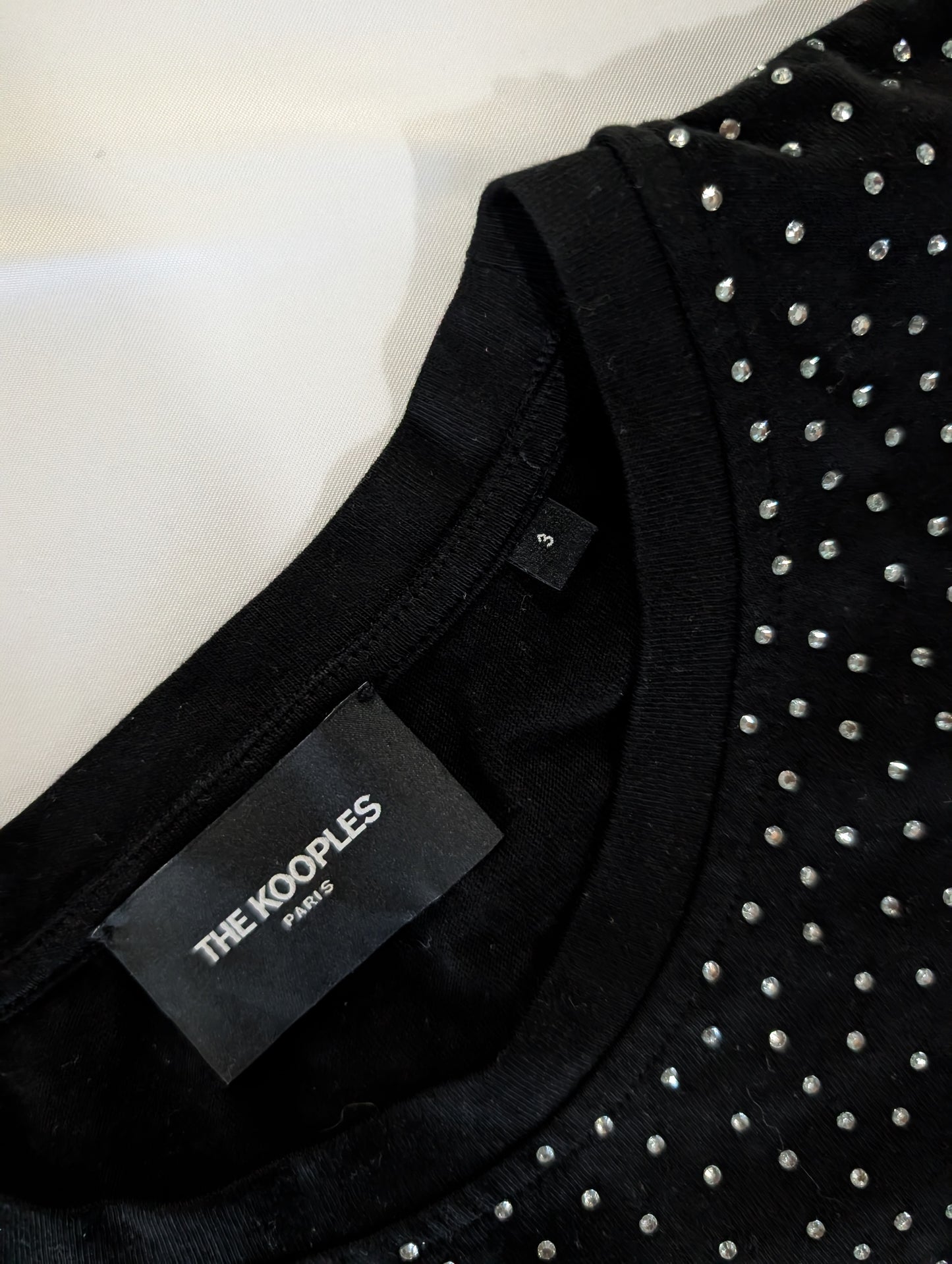 The Kooples Studded Black Crop T-shirt