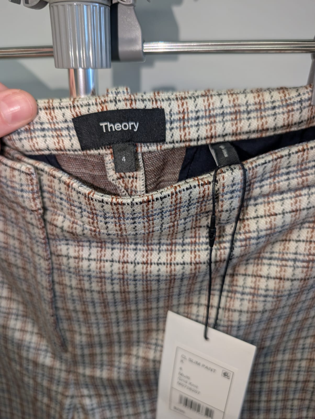Theory Checked Trousers - Size 4