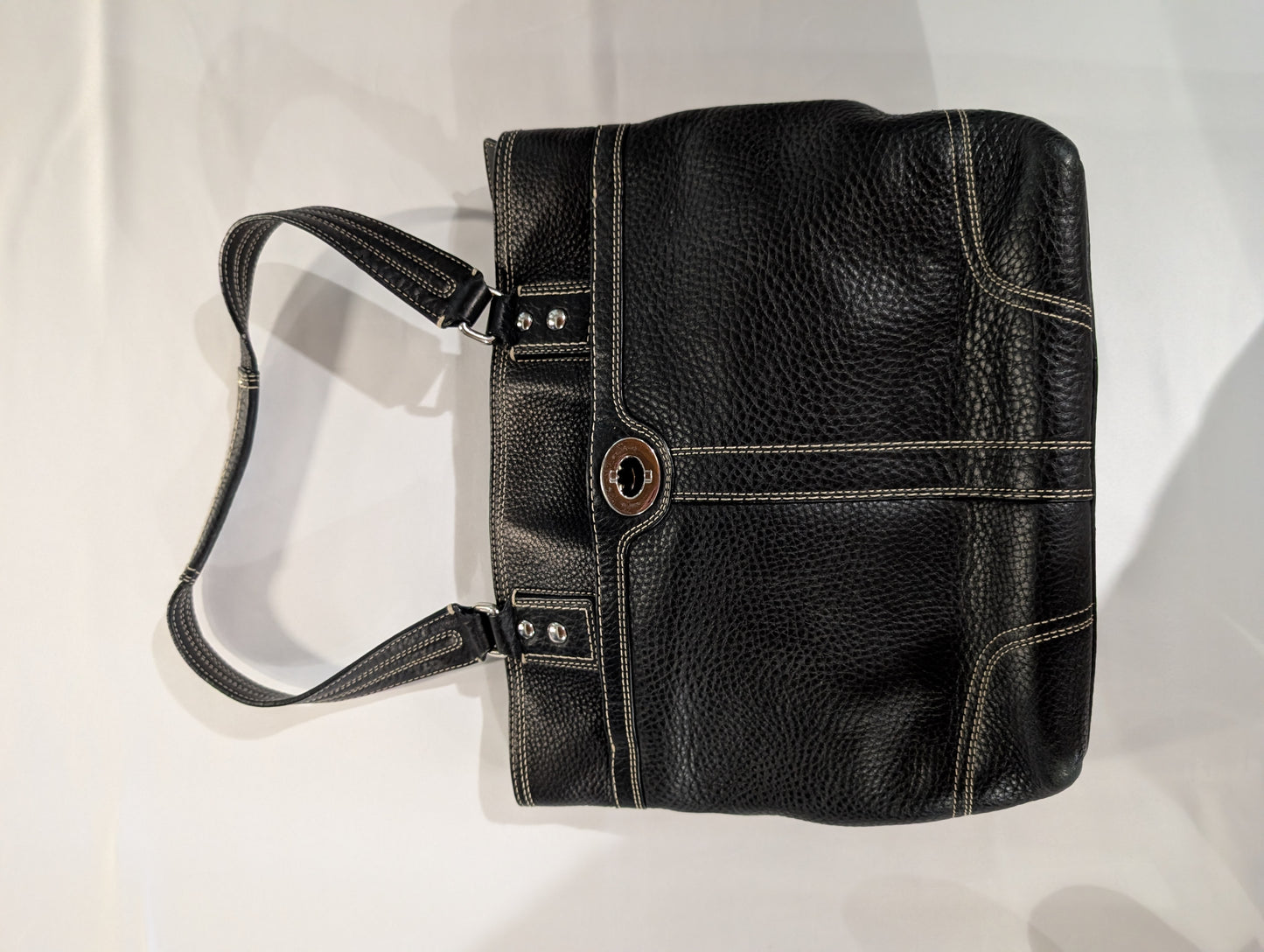 Coach Black Leather Shoulder Tote Bag