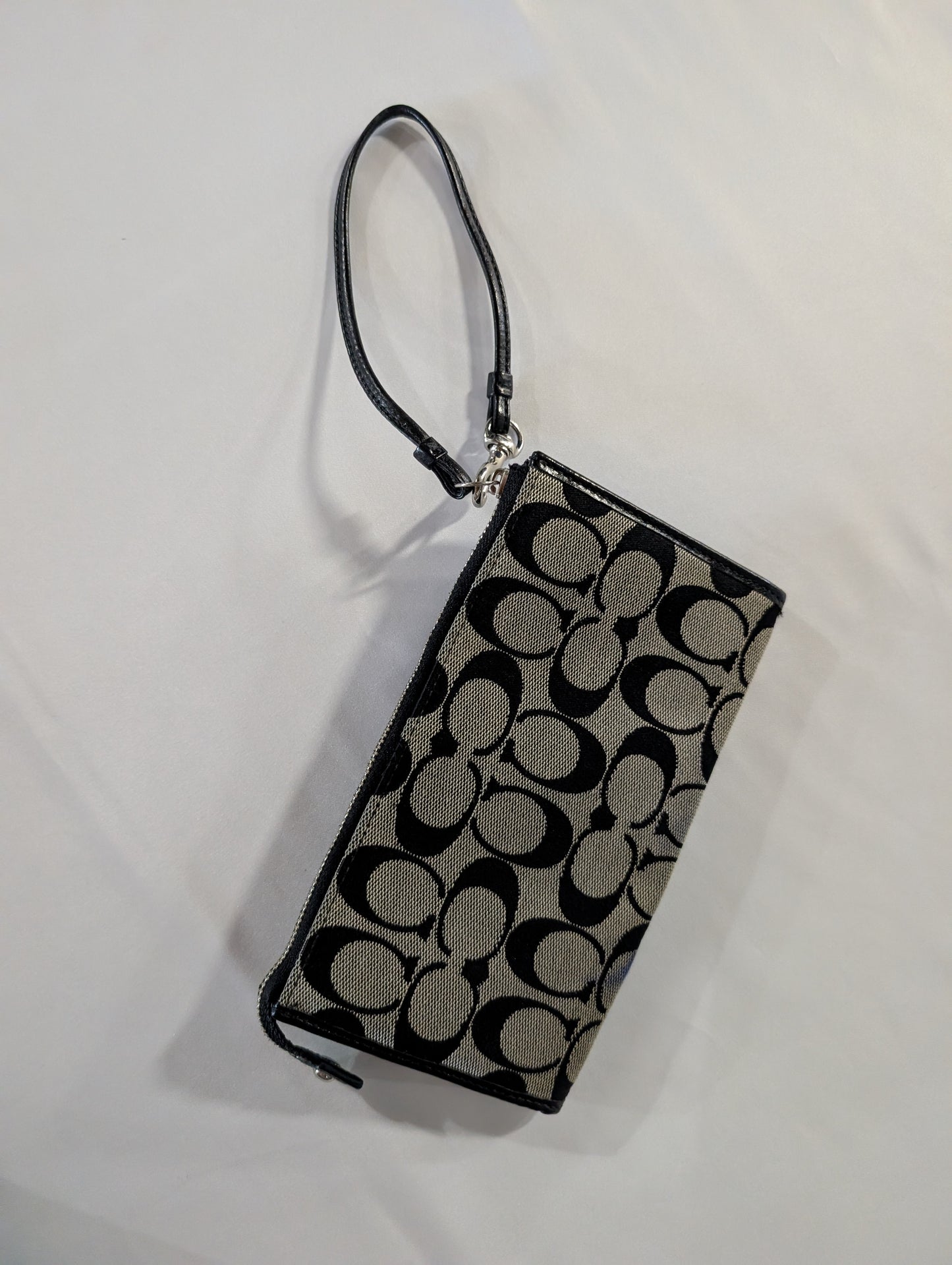 Coach Signature Canvas and Leather Wristlet Wallet