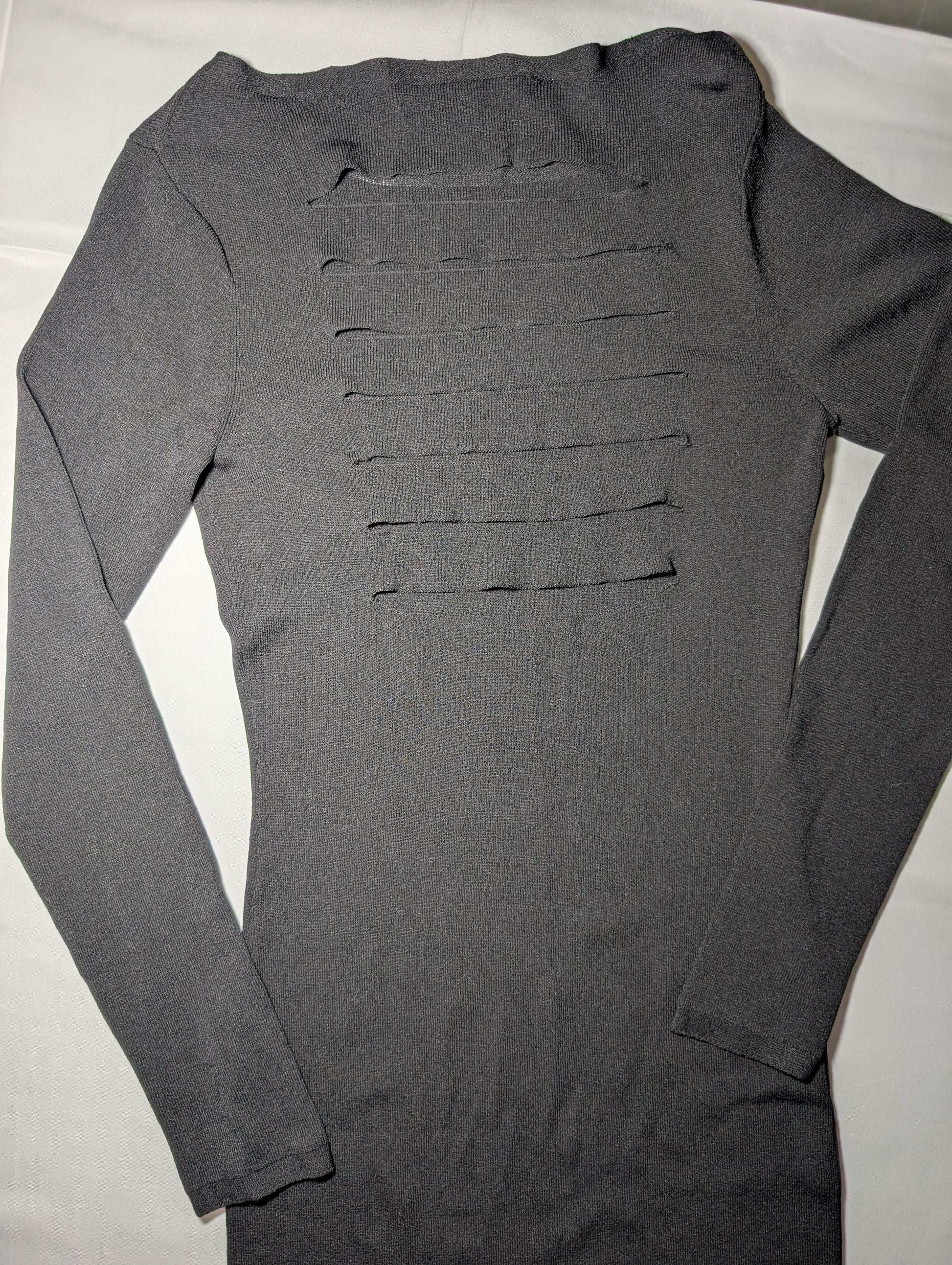 Skull Cashmere Black Long Sleeve Dress, Size S